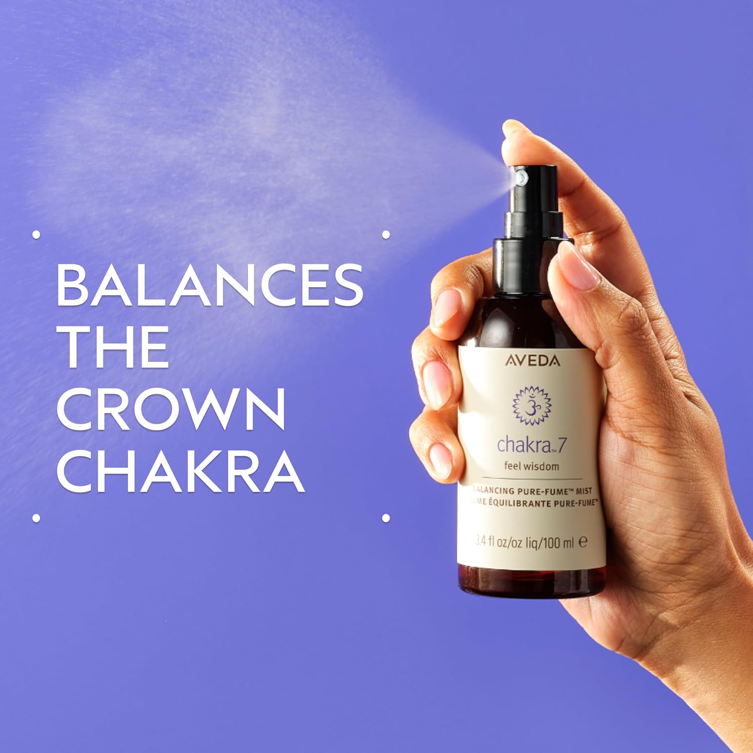 Aveda Chakra 7 Balancing Pure-Fume Mist: Connection | Body & Room Spray | Balances Crown Chakra | With Olibanum, Certified Organic Elemi & Angelica