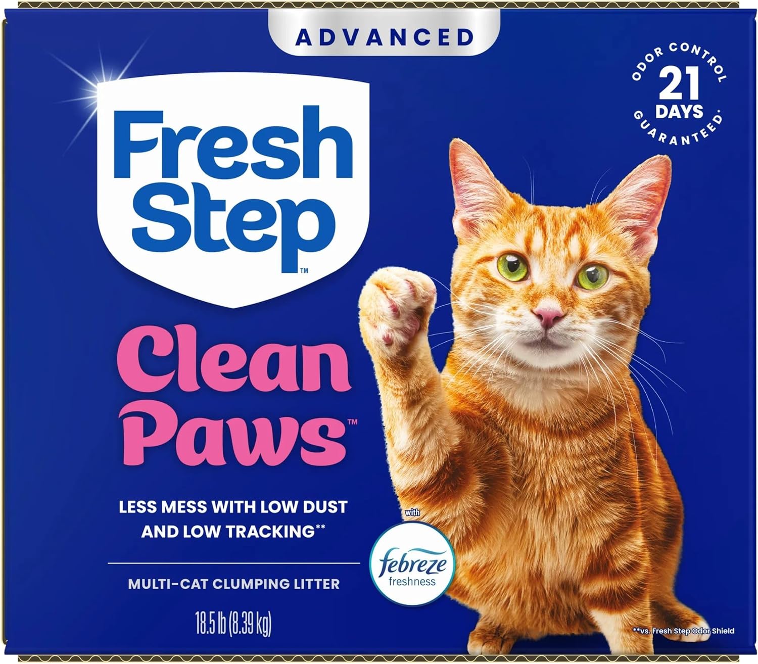 Fresh Step Advanced Clean Paws Multi Cat Clumping Cat Litter, 18.5 lb, 2 Pk