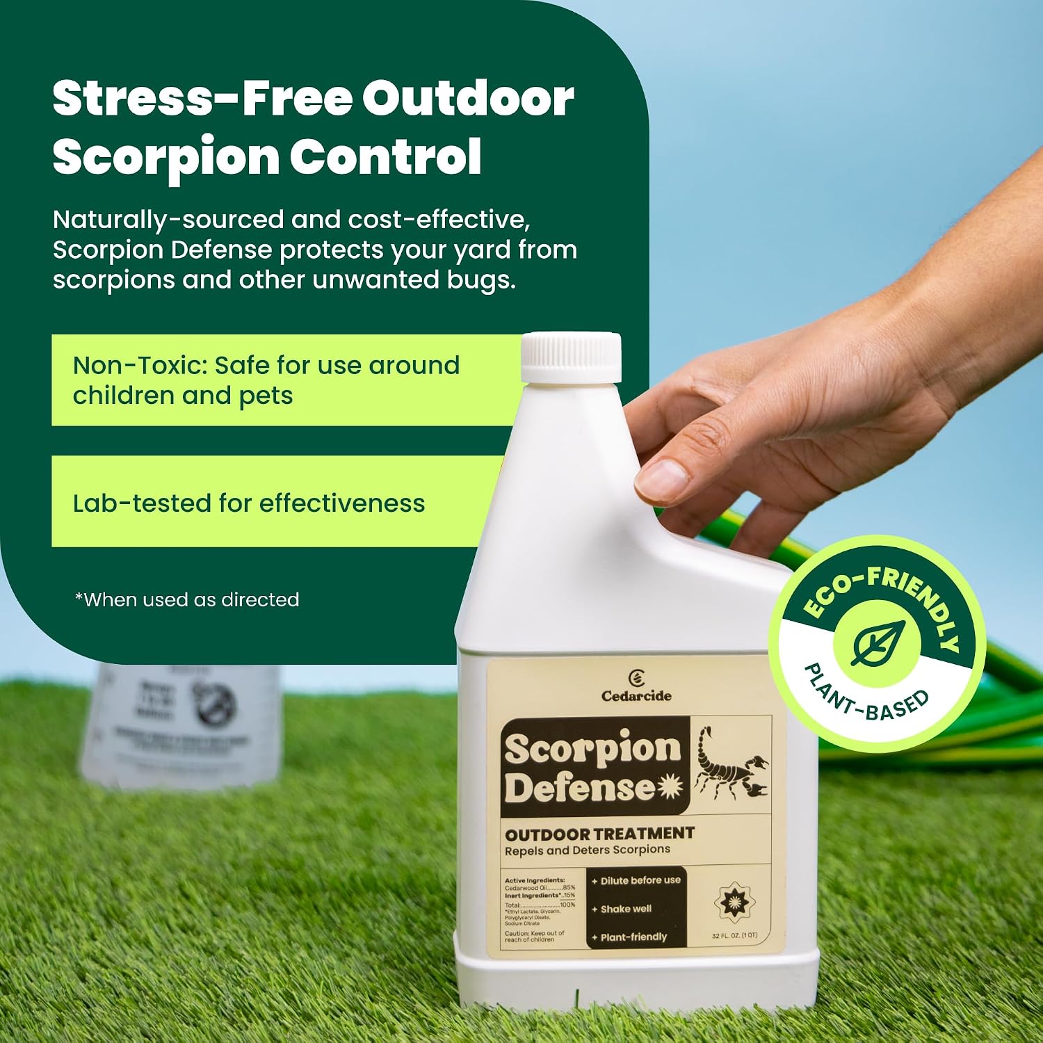 Cedarcide Scorpion Shield (Quart) Indoor Cedar Oil Pest Control Spray - Kills & Repels Scorpions and Other Pests Guaranteed - Pet Safe