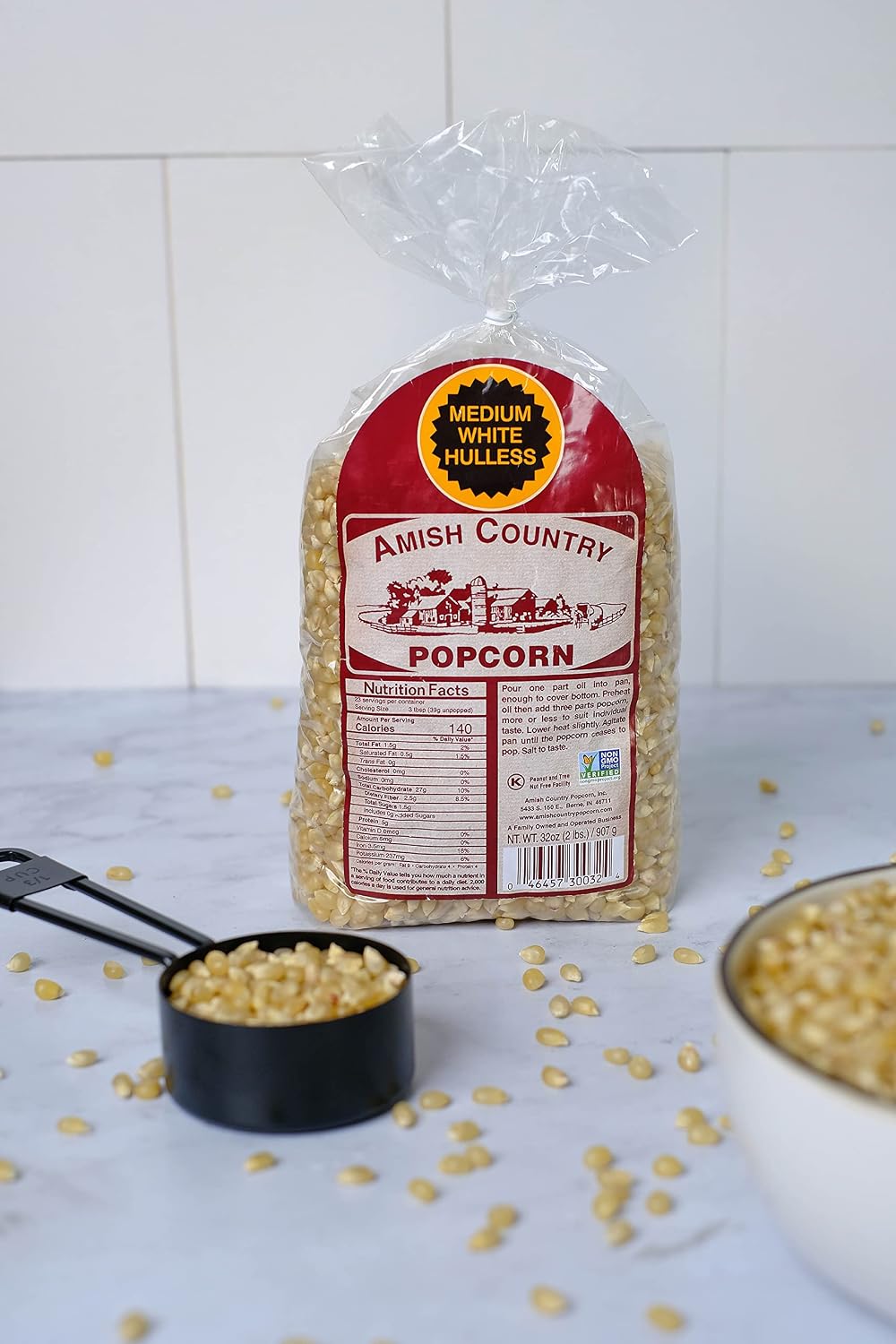 Amish Country Popcorn | 6 lb Bag | Medium White Popcorn Kernels | Old Fashioned, Non-GMO and Gluten Free (Medium White - 6 lb Bag)