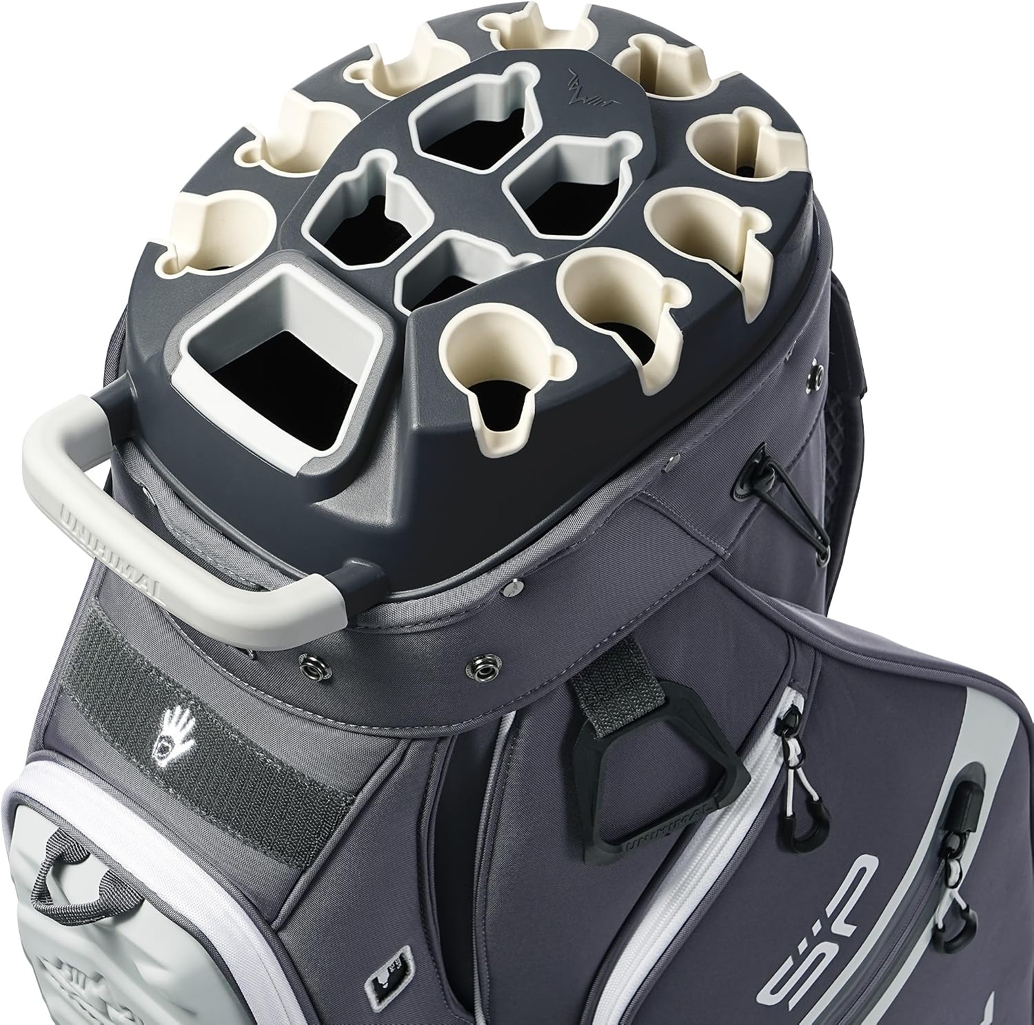 StablePoint Golf Cart Bag with 14-Way Full-Length Divider Top | S&T-Lock Golf Bag for Men with Magnetic Pocket, Cooler Pocket & Rain Cover