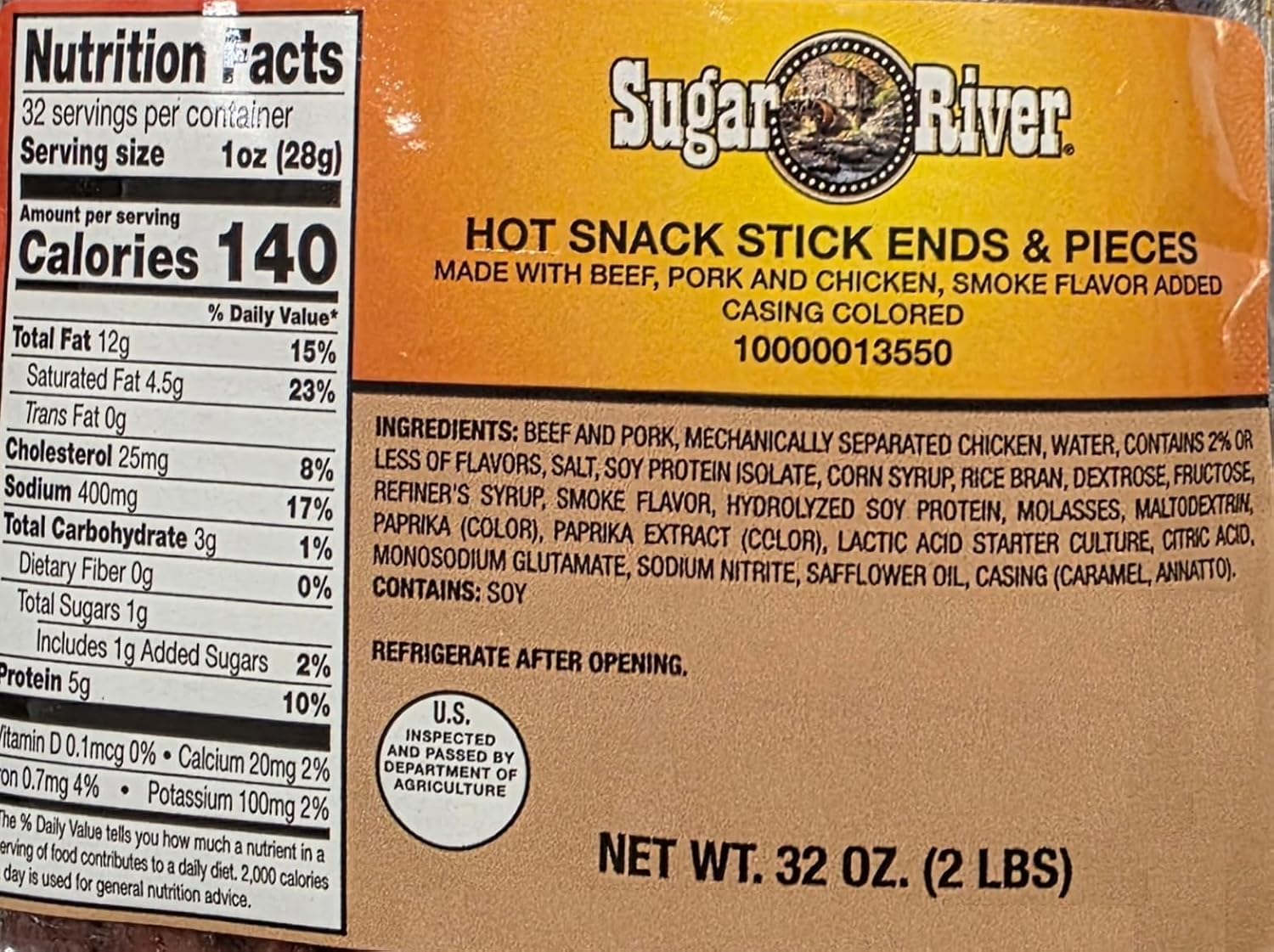 Sugar River Meat Snack Links Sticks Ends & Pieces, 2lbs (Original Snack Stick, NOT vacuum sealed)