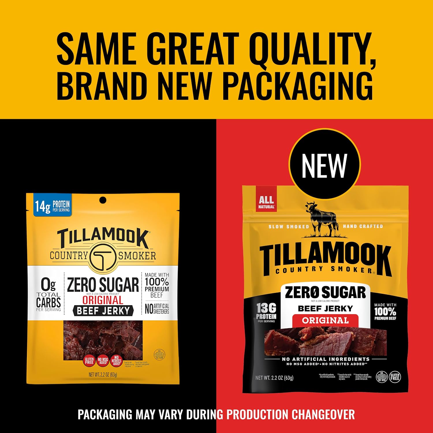 Tillamook Country Smoker Zero Sugar Keto Friendly Beef Jerky, Original, 2.2 Ounce