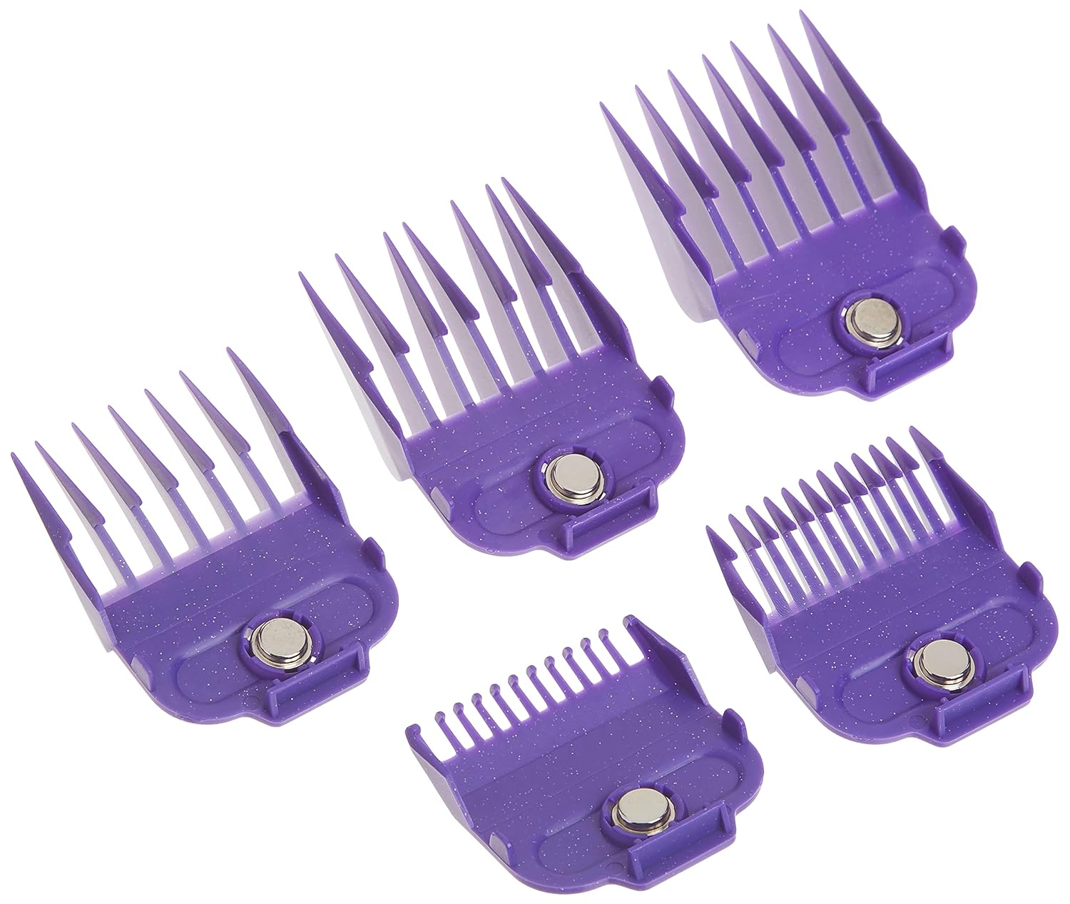 Andis 66345 Nano-Silver Magnetic Attachment 5 Combs with Long-Lasting Performance - Sizes 6", 8", 4", 3/8", 2"