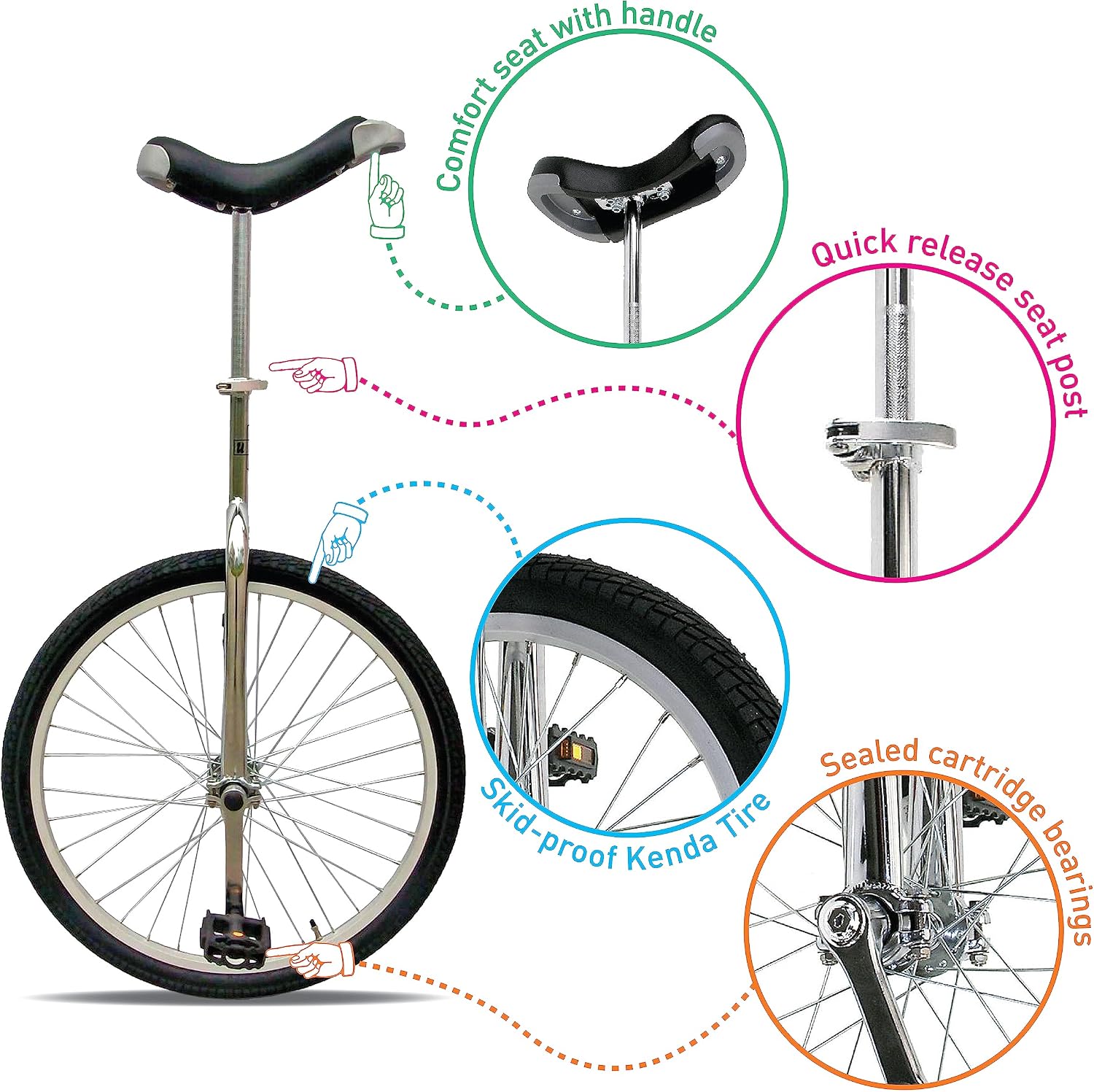 Fun 16 Inch Wheel Unicycle with Alloy Rim
