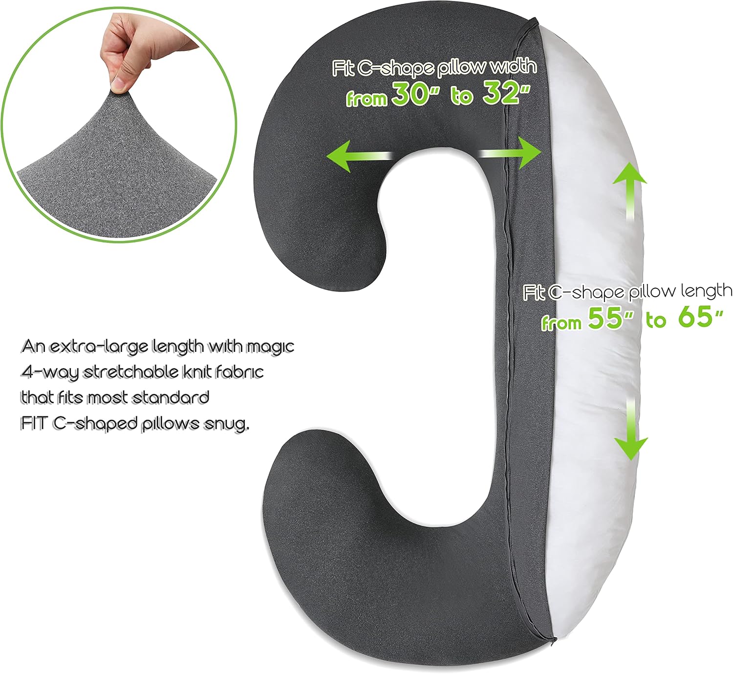 COSMOPLUS 𝐏𝐫𝐞𝐠𝐧𝐚𝐧𝐜𝐲 𝐏𝐢𝐥𝐥𝐨𝐰 𝐂𝐨𝐯𝐞𝐫 U Shaped Full Body Pillow Case 𝐂𝐨𝐯𝐞𝐫 for
