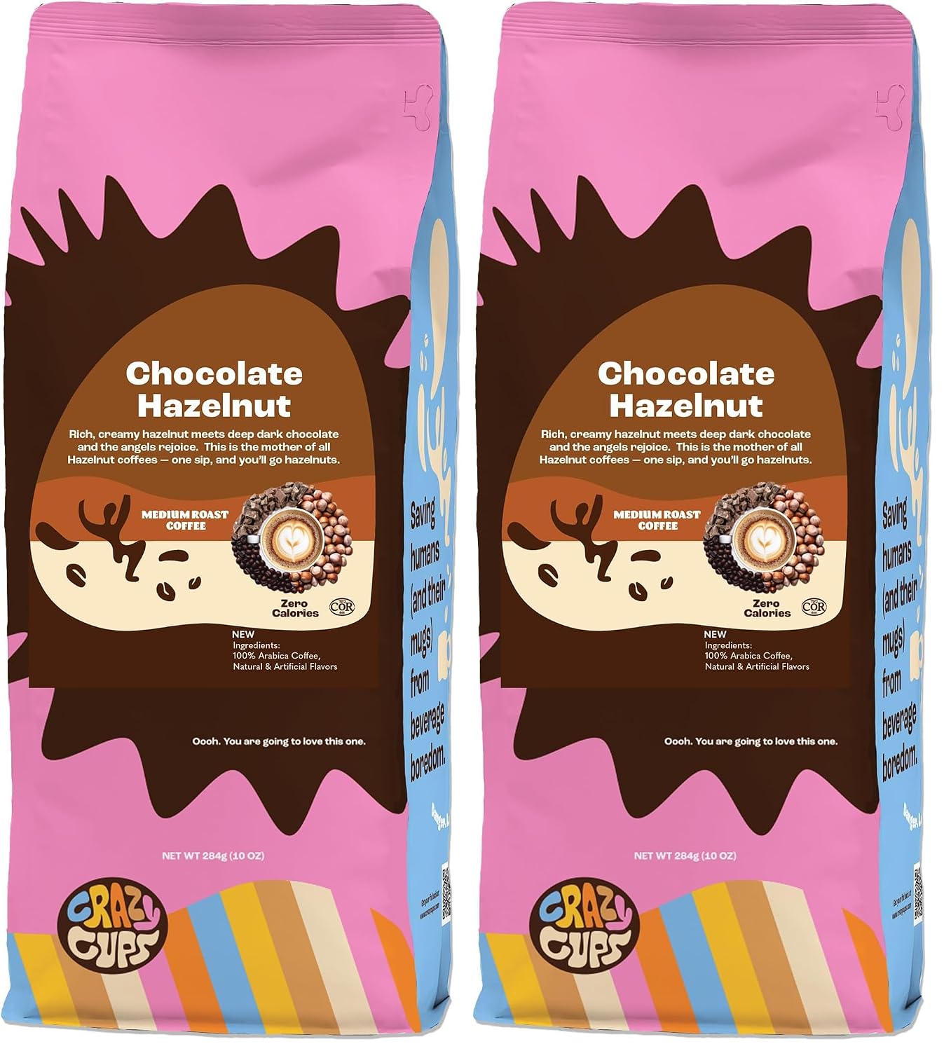 Crazy Cups Flavored Ground Coffee, Cinnamon French Toast, in 10 oz Bag, For Brewing Flavored Hot or Iced Coffee