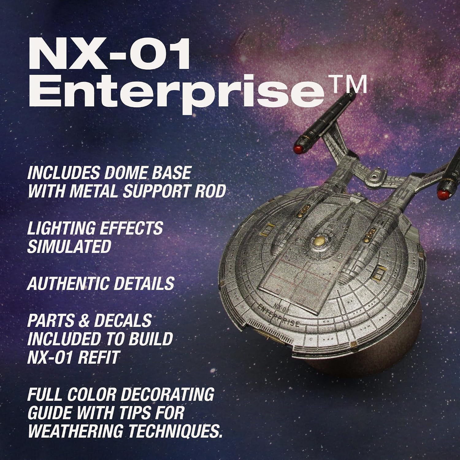 Polar Lights Star Trek NX-01 Enterprise (Snap) 2T 1:1000 Scale Model Kit