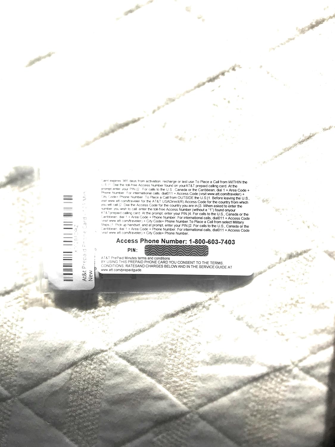At&t Prepaid Phone Card - 125 Min.