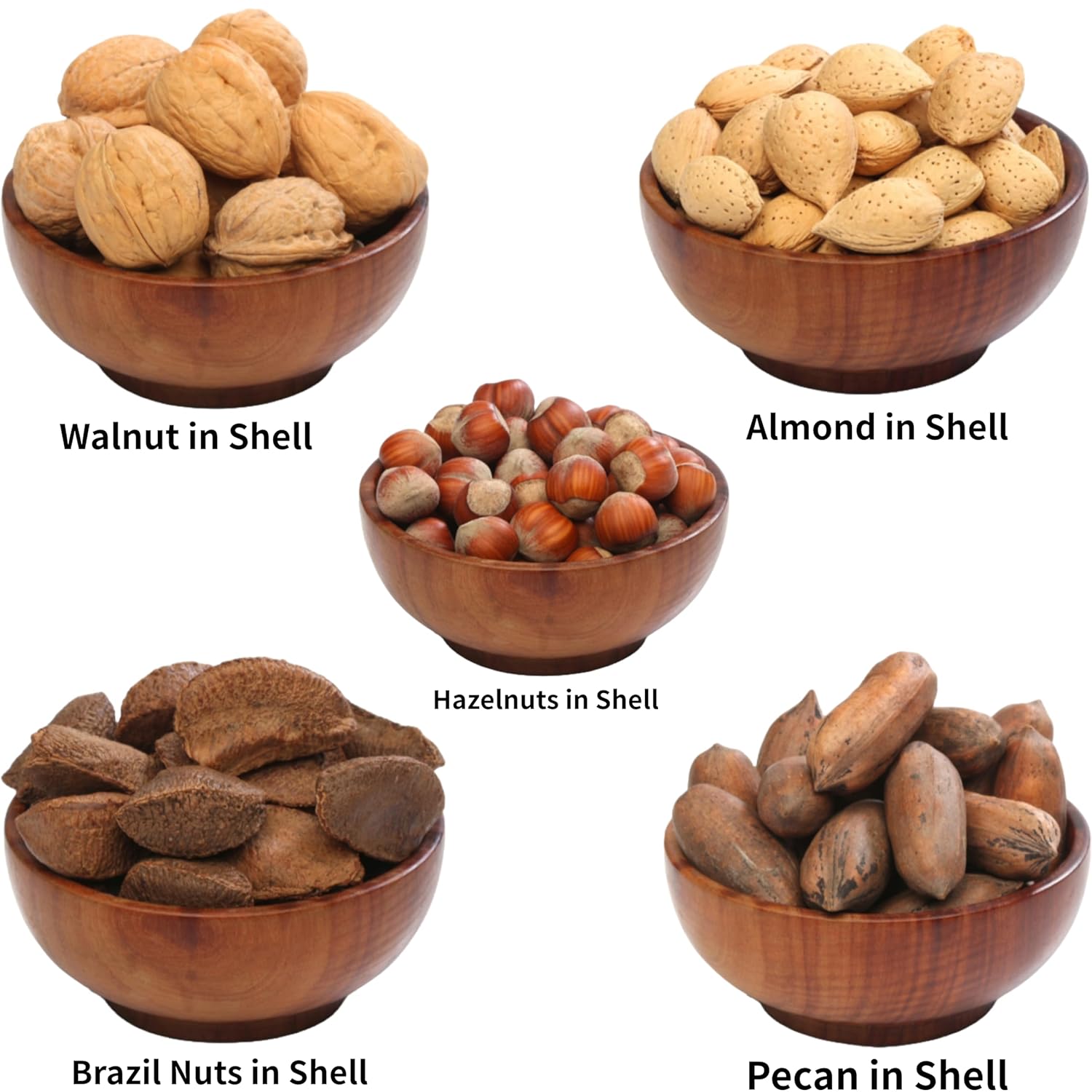 Anna and Sarah Premium Mixed Nuts in Shell, 4 Pound Bag, California Jumbo Chandler Walnuts, Georgia Extra Large Pecans, California Almonds