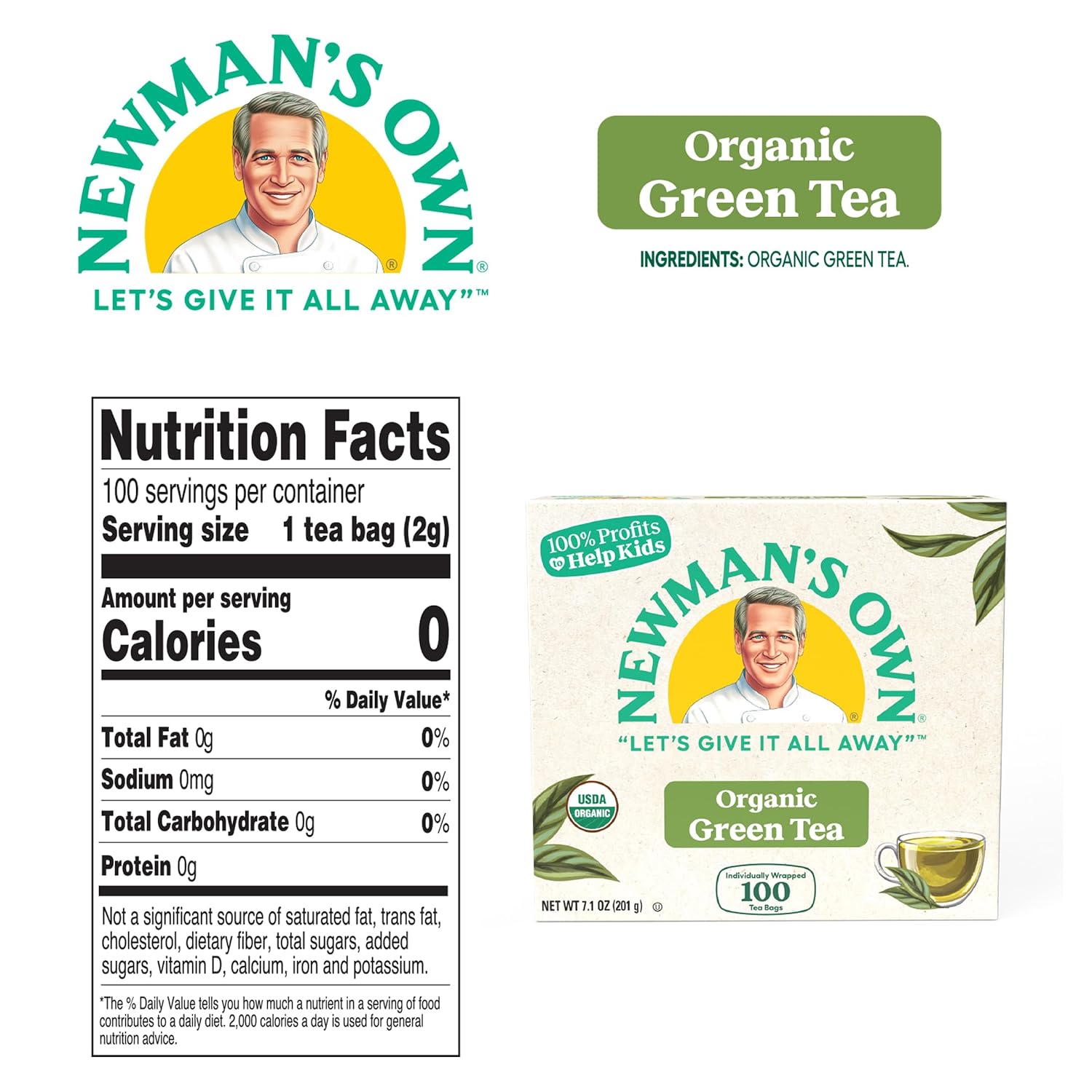 NEWMANS OWN ORGANICS Organic Royal Green Tea, 40 CT
