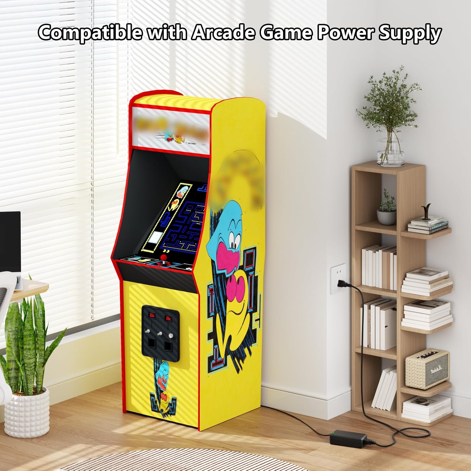 12V Power Cord Compatible with Arcade1up Game Machine - for All Riser Cocktail Tables (RYJ0136PAU0-1-2-3-4- RYJ0136PAU5), BIton BI36-120300-U2