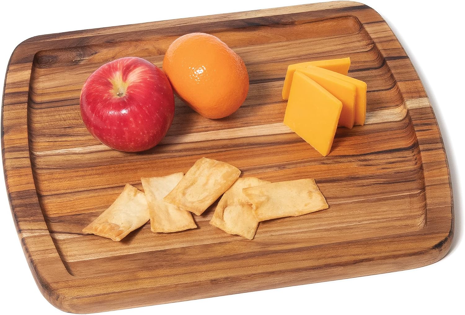 Lipper International 7215 Teak Wood Edge Grain Kitchen Cutting and Serving Board, Small, 12" x 9" x 5/8"