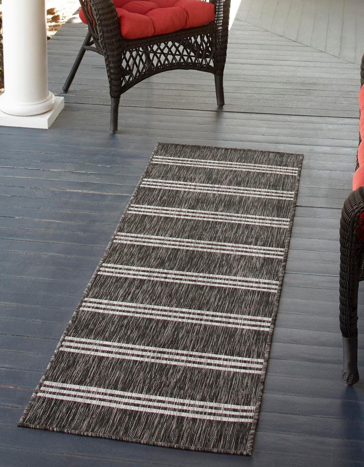 Unique Loom Outdoor Collection Area Rug - Anguilla (9' x 12' Rectangle, Blue/ Ivory)