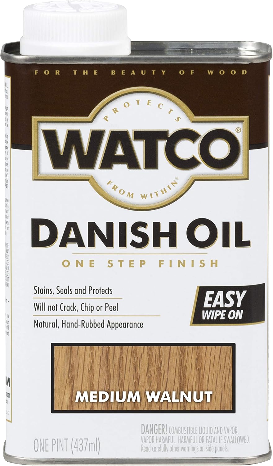 Watco 65351 Danish Oil Wood Finish, Pint, Black Walnut