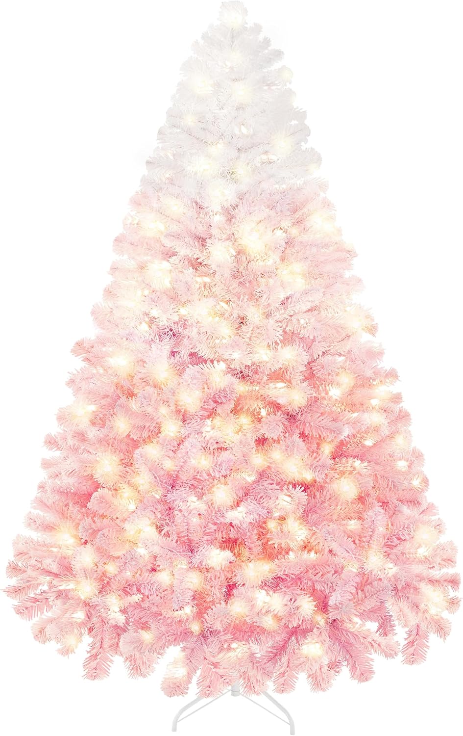 Yaheetech 7.5ft Pre-Lit Snow Flocked Artificial Christmas Tree, 550 Lights