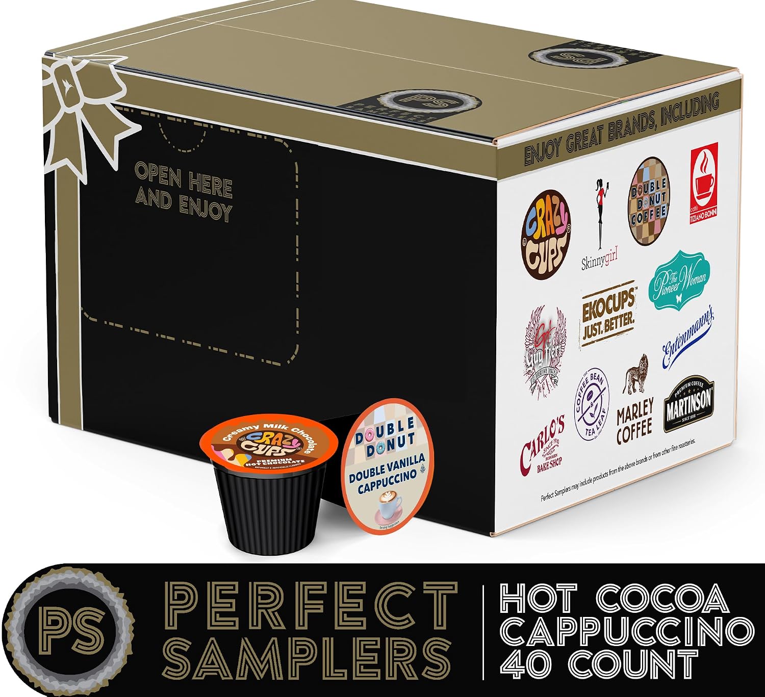 Crazy Cups Seasonal Premium Hot Chocolate Single Serve Cups for Keurig K Cup Brewers Variety Pack Sampler, 40 Count
