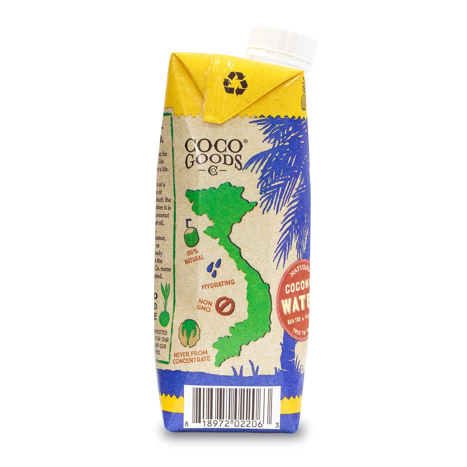 CocoGoods Co Single-Origin Natural Coconut Water with Fresh Pineapple Juice 16.9 fl. oz, 12 pack