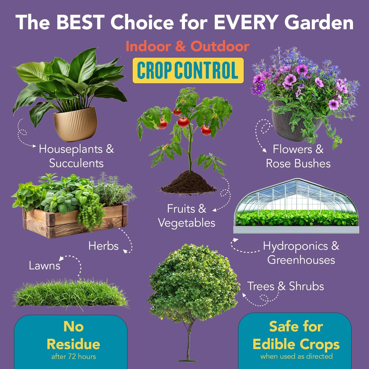 Trifecta Crop Control Super Concentrate | 4 oz | All-in-One Pesticide, Fungicide, Miticide And Insecticide | For Spider Mites, Mildew, Mold And Botrytis