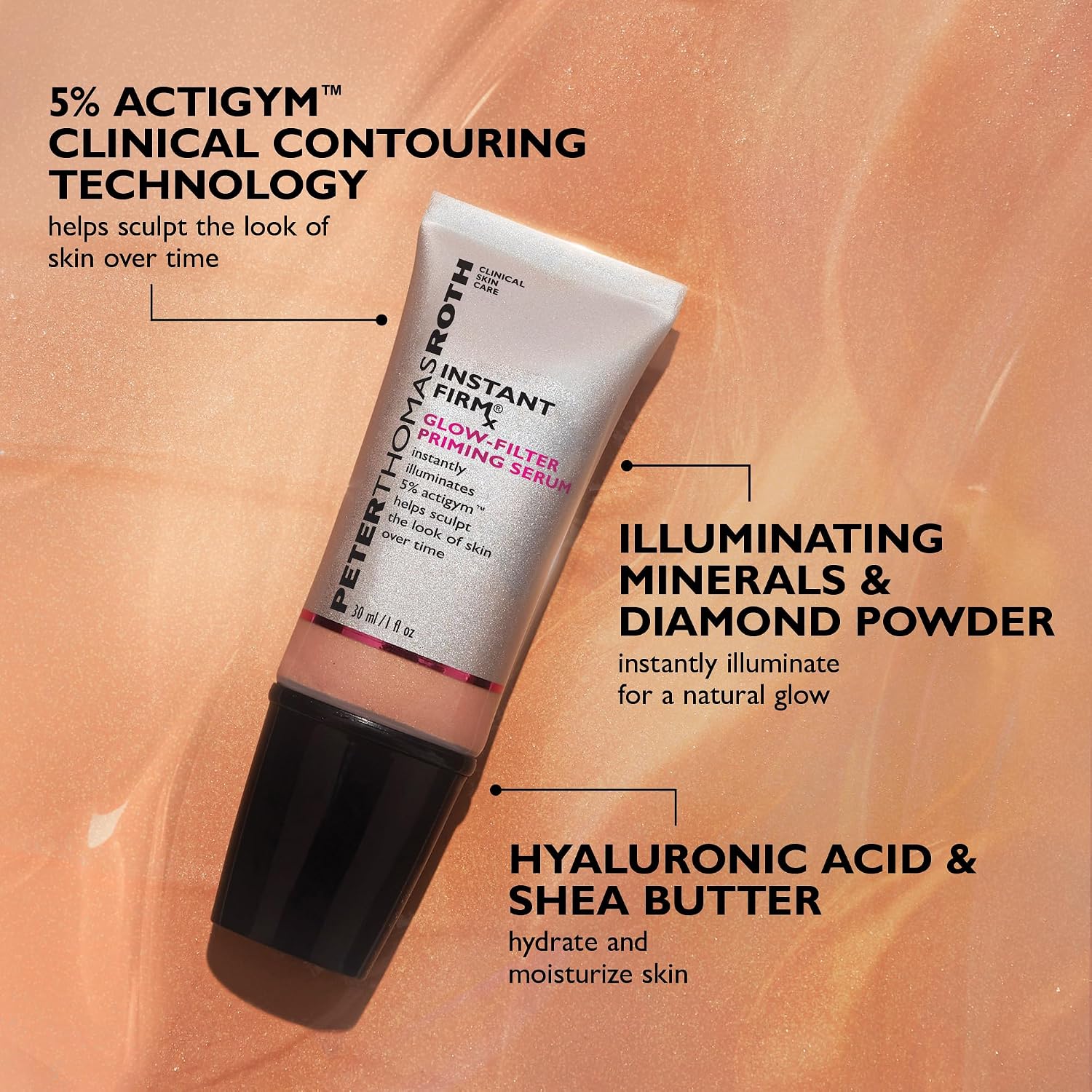 Peter Thomas Roth | Instant FIRMx Glow-Filter Priming Serum, Illuminating and Firming Serum, Helps Sculpt the Look of Skin Over Time