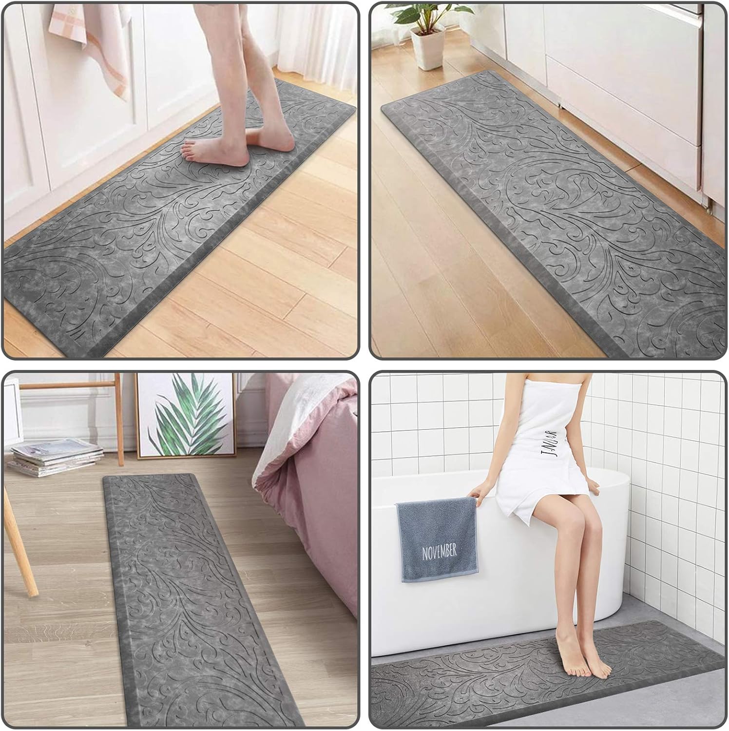 Kitchen Mat Cushioned Anti-Fatigue Comfort Standing Mat Rug for Home,Office