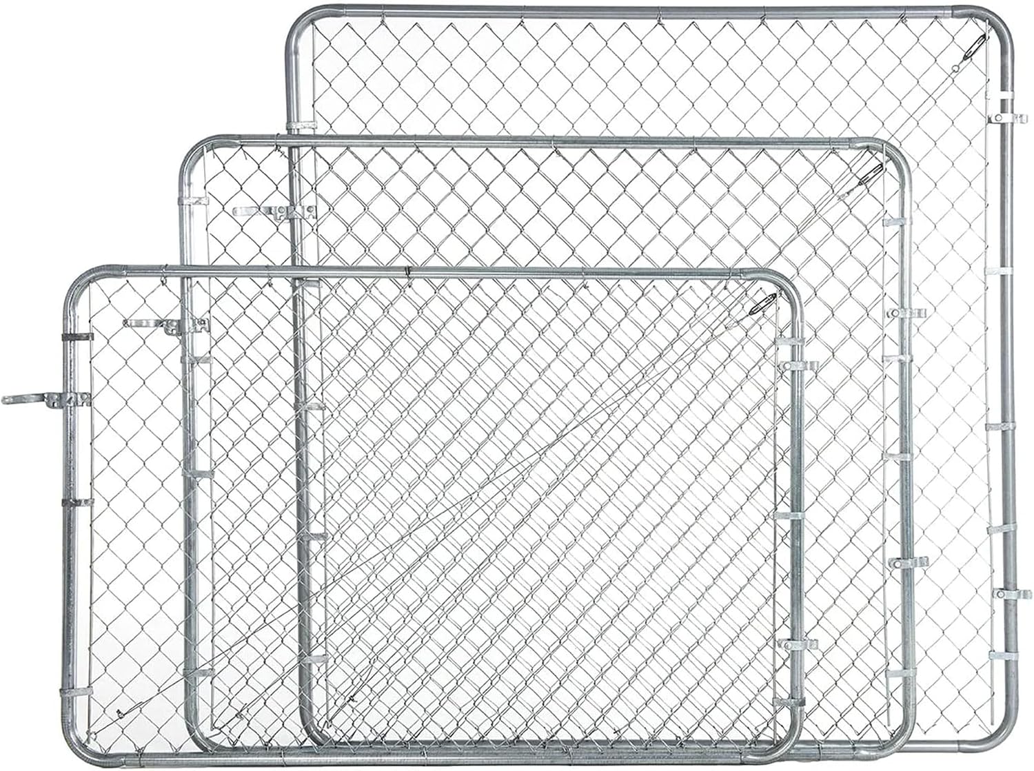 Adjust-A-Gate Chain Link Walk Gate Kit, Fits 24-72 in. Openings & Up to 4 ft., Round Corner Frame, Gray - Heavy-Duty Outdoor Reinforcement & Accessories for Gates and Fences