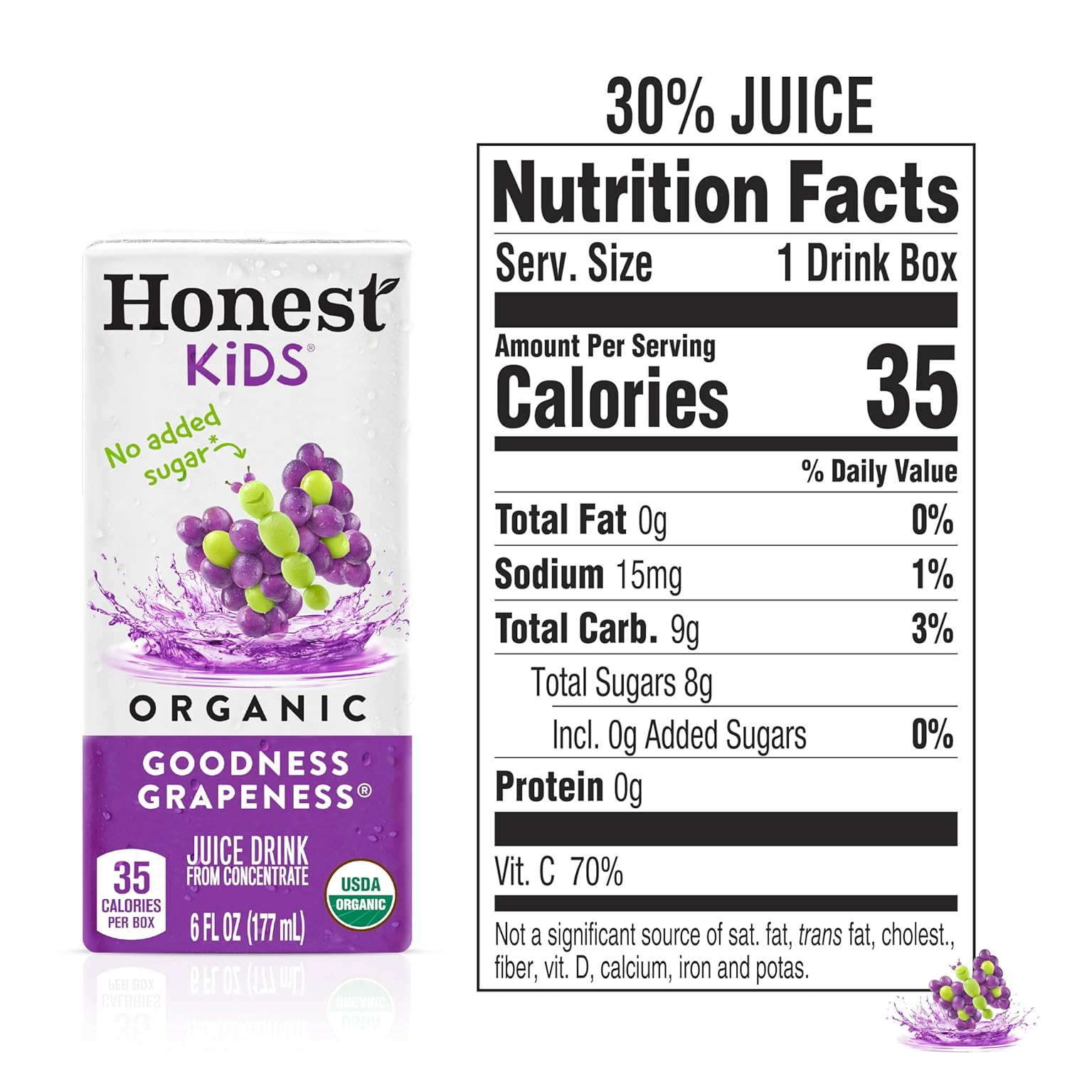 Honest Kids Appley Ever After, Organic Juice Drink, 6 Fl oz Juice Boxes, Pack Of 40, Apple