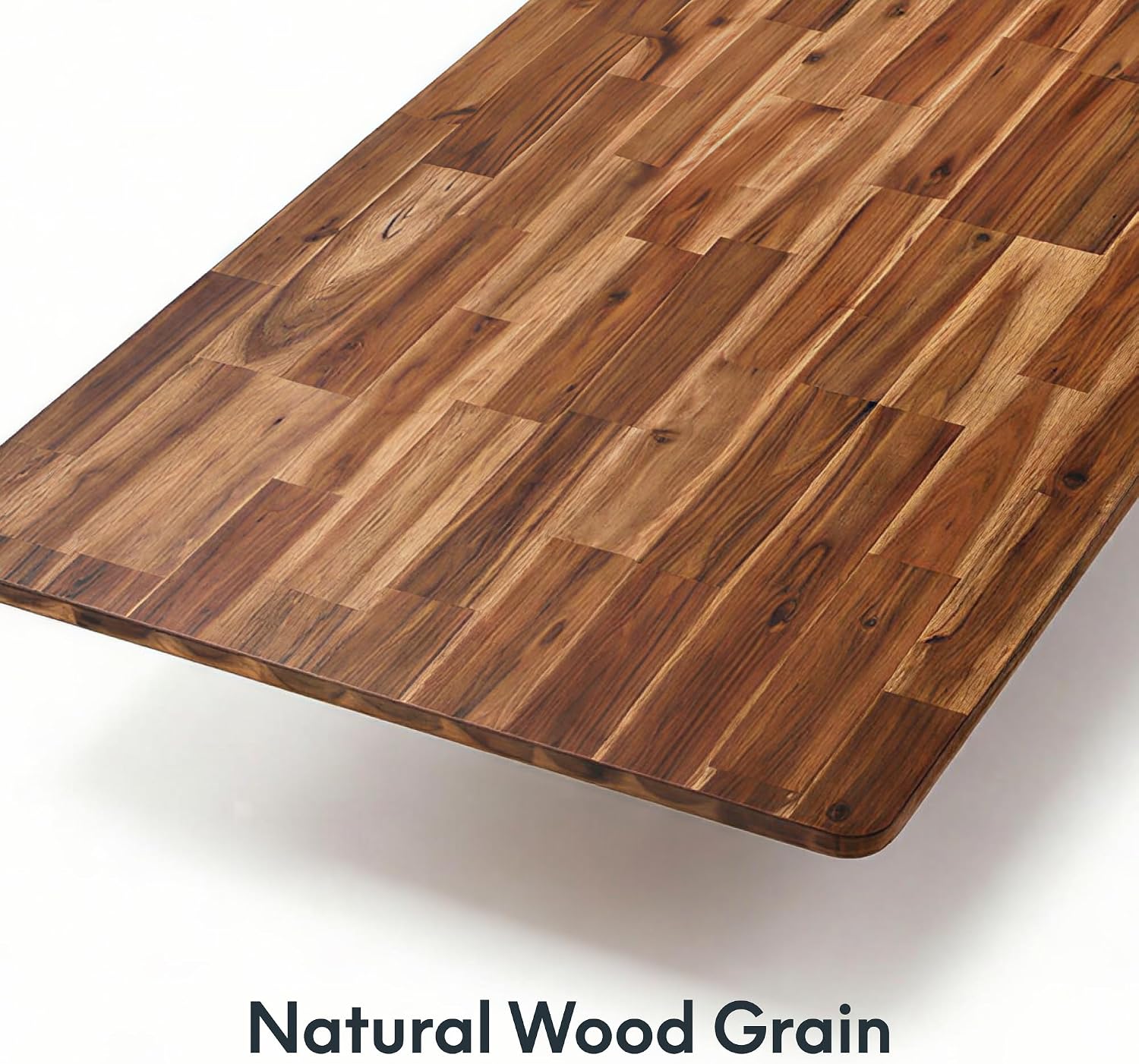 FLEXISPOT Acacia Solid Wood 55"x28" Butcher Block Desktop, Walnut | Acacia Solid Wood, Thick Beveled Edge, For Standing Desk, Office Table, Workbench, DIY Furniture Projects