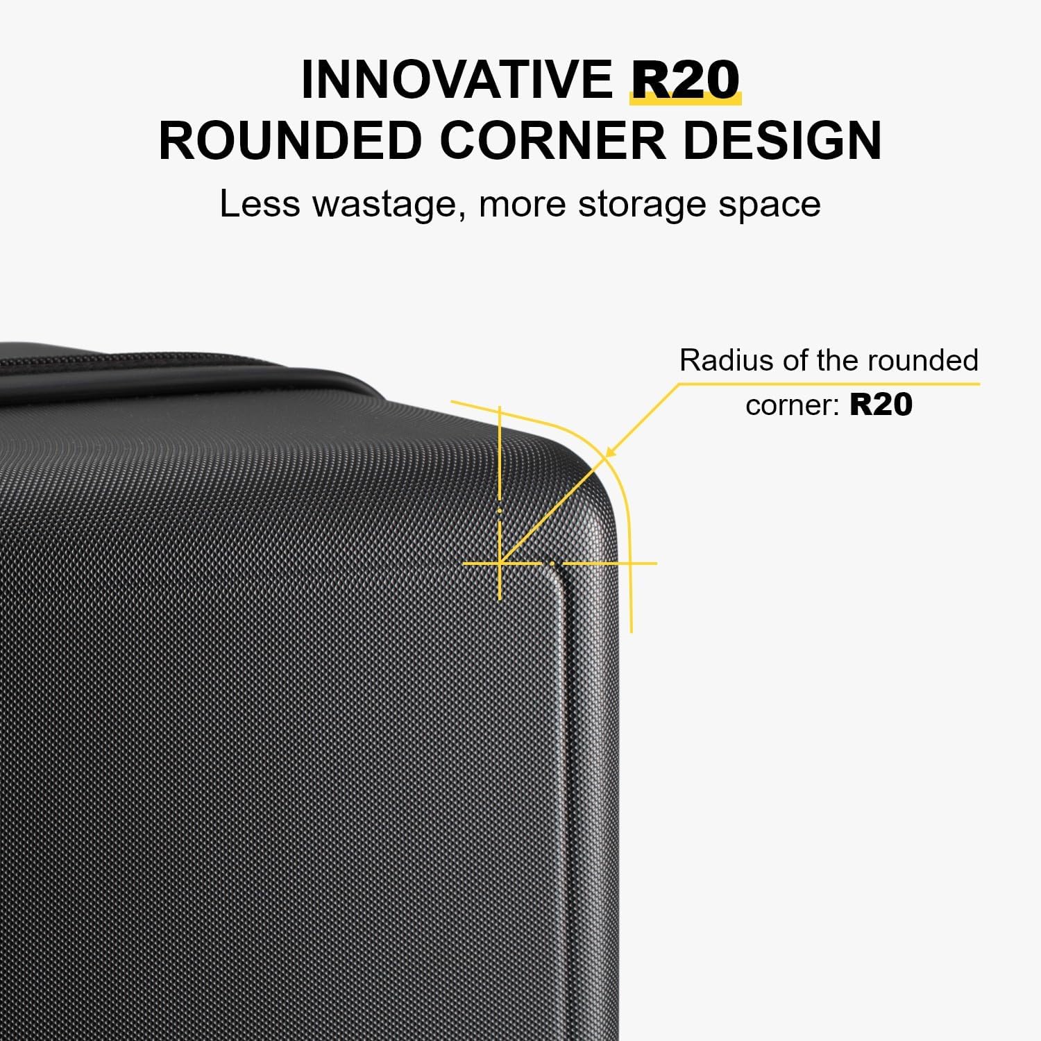 LEVEL8 Hard Shell Carry on Luggage Airline Approved, Carry-on Suitcases with Wheels, Lightweight Luminous Textured Hardside Travel Bag with Tsa Lock