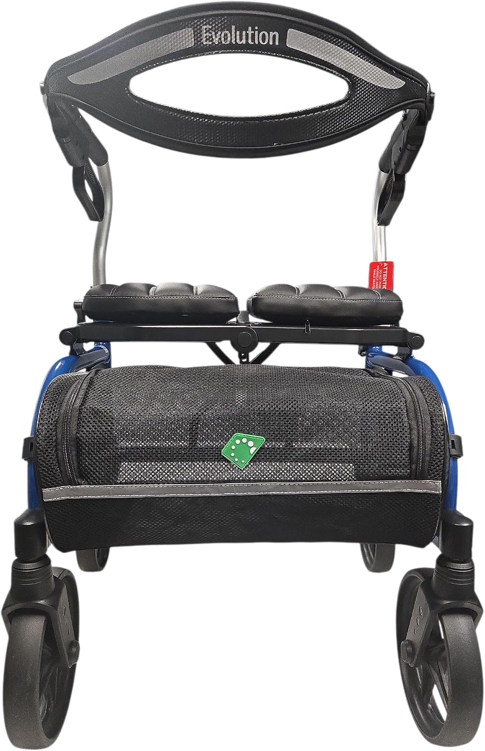 Evolution Trillium Lightweight Walker Rollator with Seat, Wheels, Brakes for Indoor, Outdoor Mobility, Regular Blue