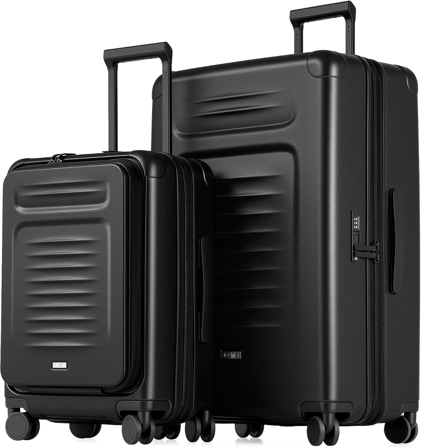 Coolife Expandable Luggage with TSA Lock Carry On Green | Front Pocket with Laptop Compartment,22x14x9 Airline Approved,Durable Hardshell Suitcases,Reinforced Bottom Groove