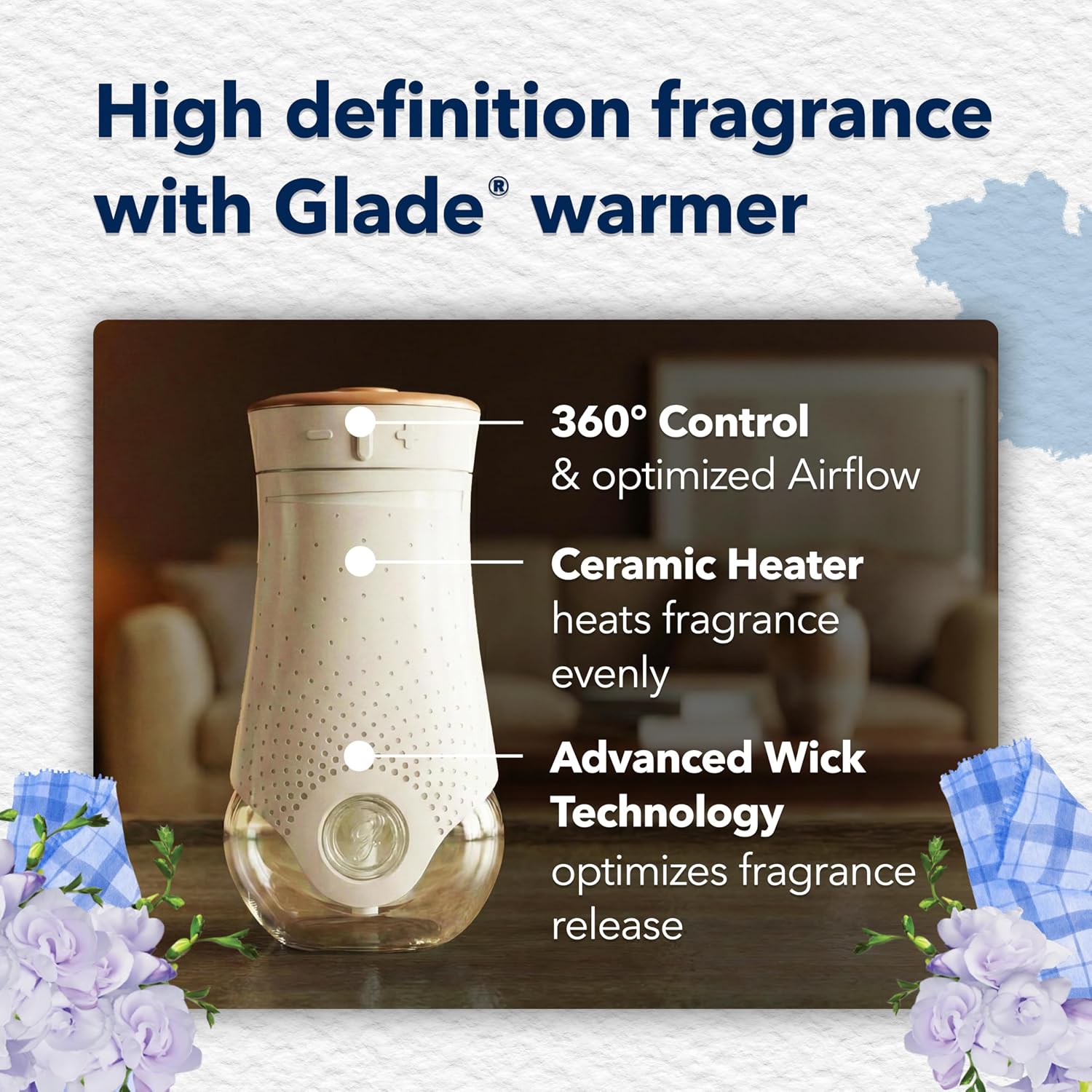 Glade PlugIns Refills Air Freshener Starter Kit, Hawaiian Breeze, Scented and Essential Oils for Home and Bathroom, 0.67 Fl Oz, 1 Warmer + 1 Refill
