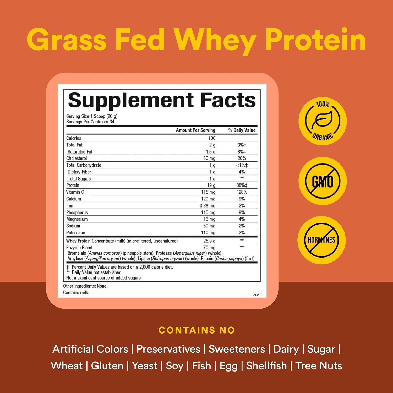 Whey Factors by Natural Factors, Grass Fed Whey Protein Concentrate, Aids Muscle Development and Immune Health, Unflavored, 2 lb