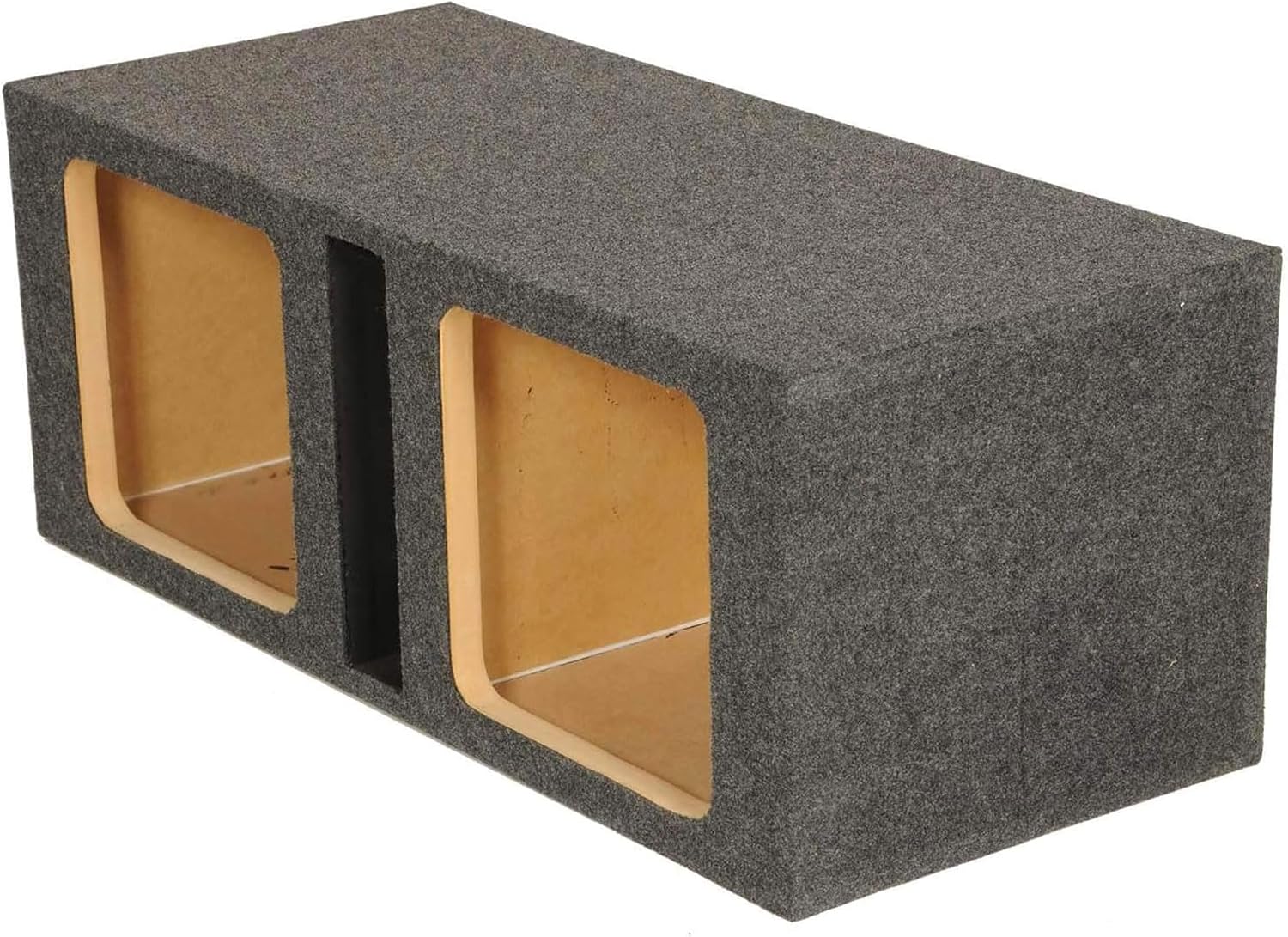 QPower QBOMB15VSQ QBOMB 15 Inch Center Vented Dual Ported Subwoofer Enclosure Speaker Box for Car Audio Sound Systems, Square