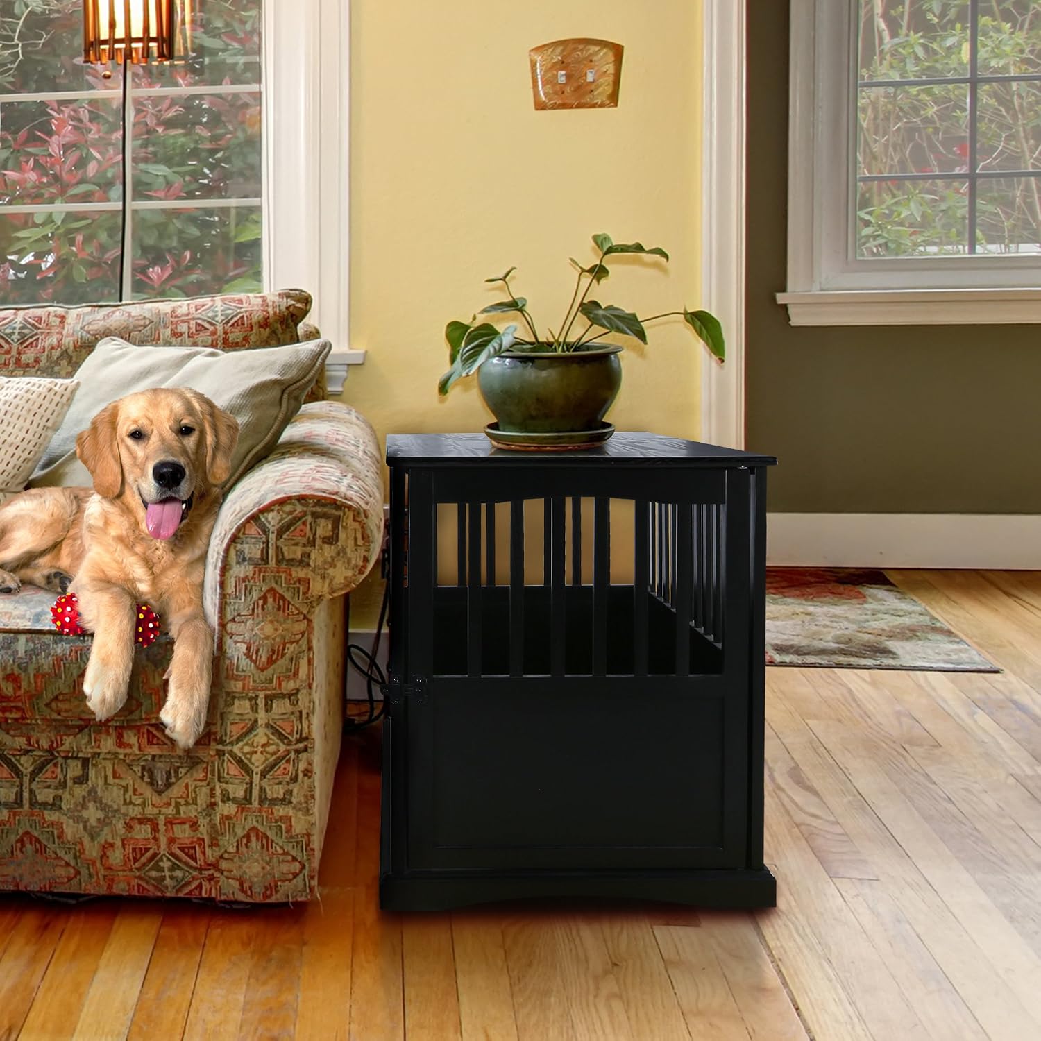 Casual Home Wooden Small Pet Crate, End Table, Espresso,19.5"W x 22.5"D x 22.5"H