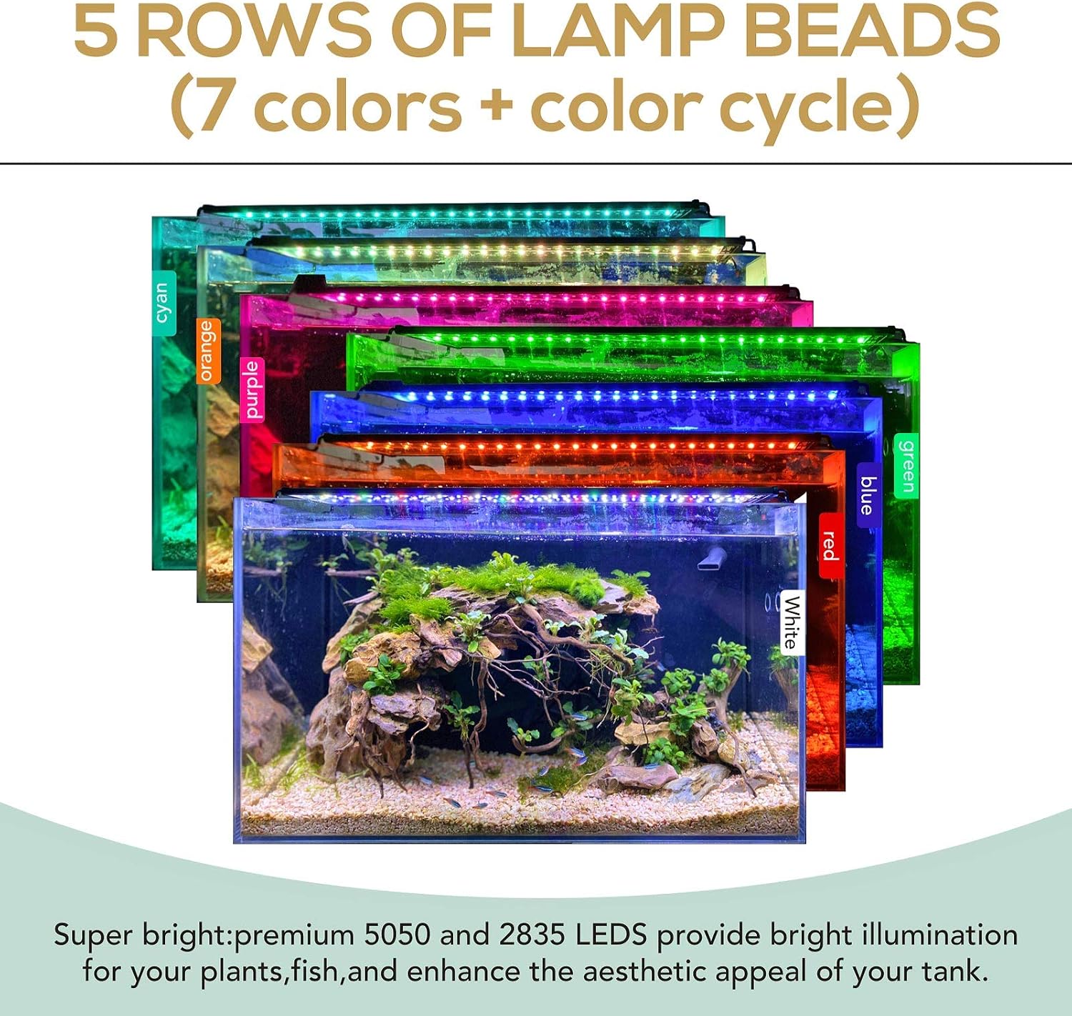 hygger 18W 24/7 Lighting Aquarium LED Light, Sunrise-Daylight-Moonlight Mode and DIY Mode