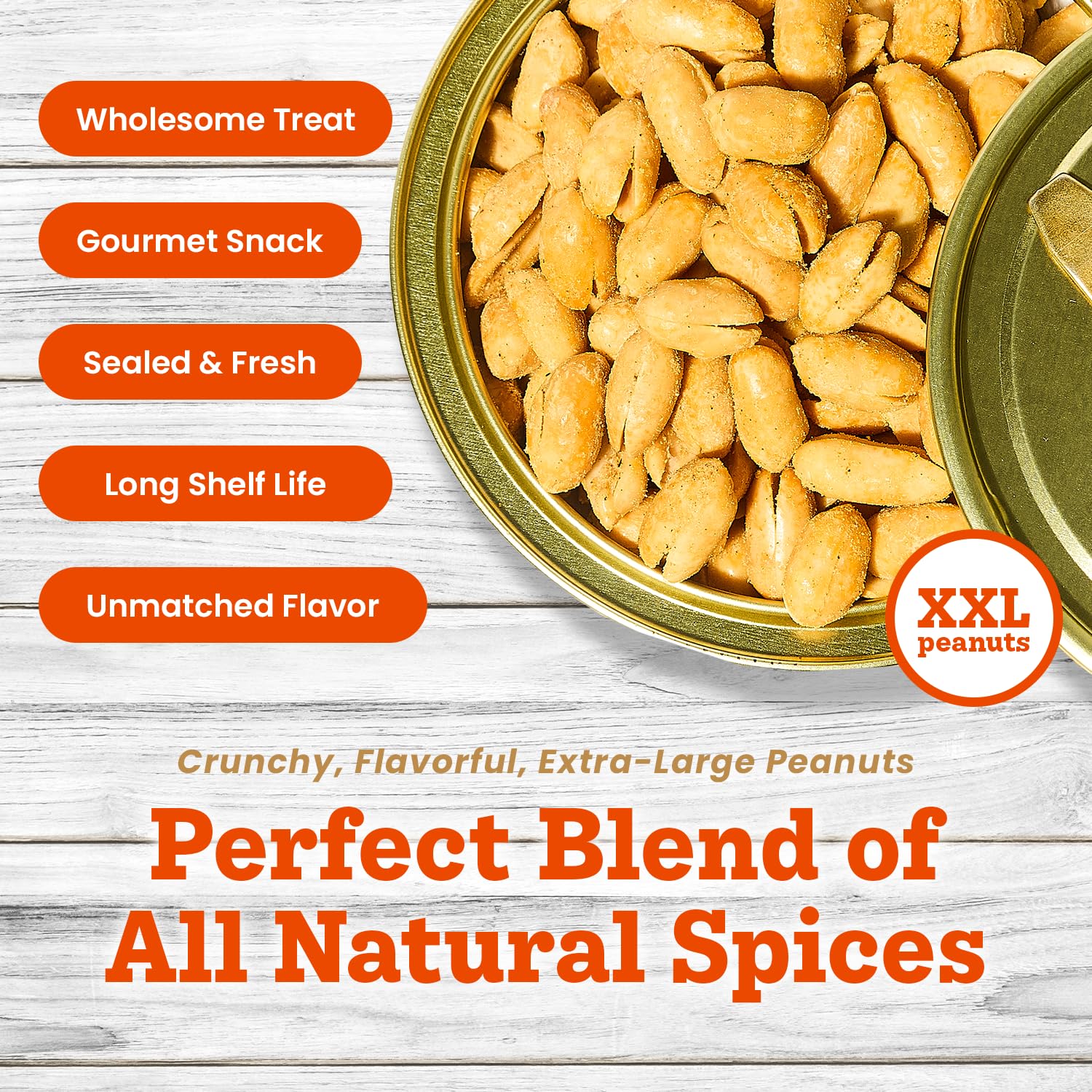 Hubs Peanuts Premium Salted Virginia Nuts, Non-GMO, Gluten Free Healthy Snacks - Irresistible Crunch & Flavored Peanuts - Made from Premium Ingredients - Vacuum-Sealed Tin - 2 Packs of 40 oz Cans