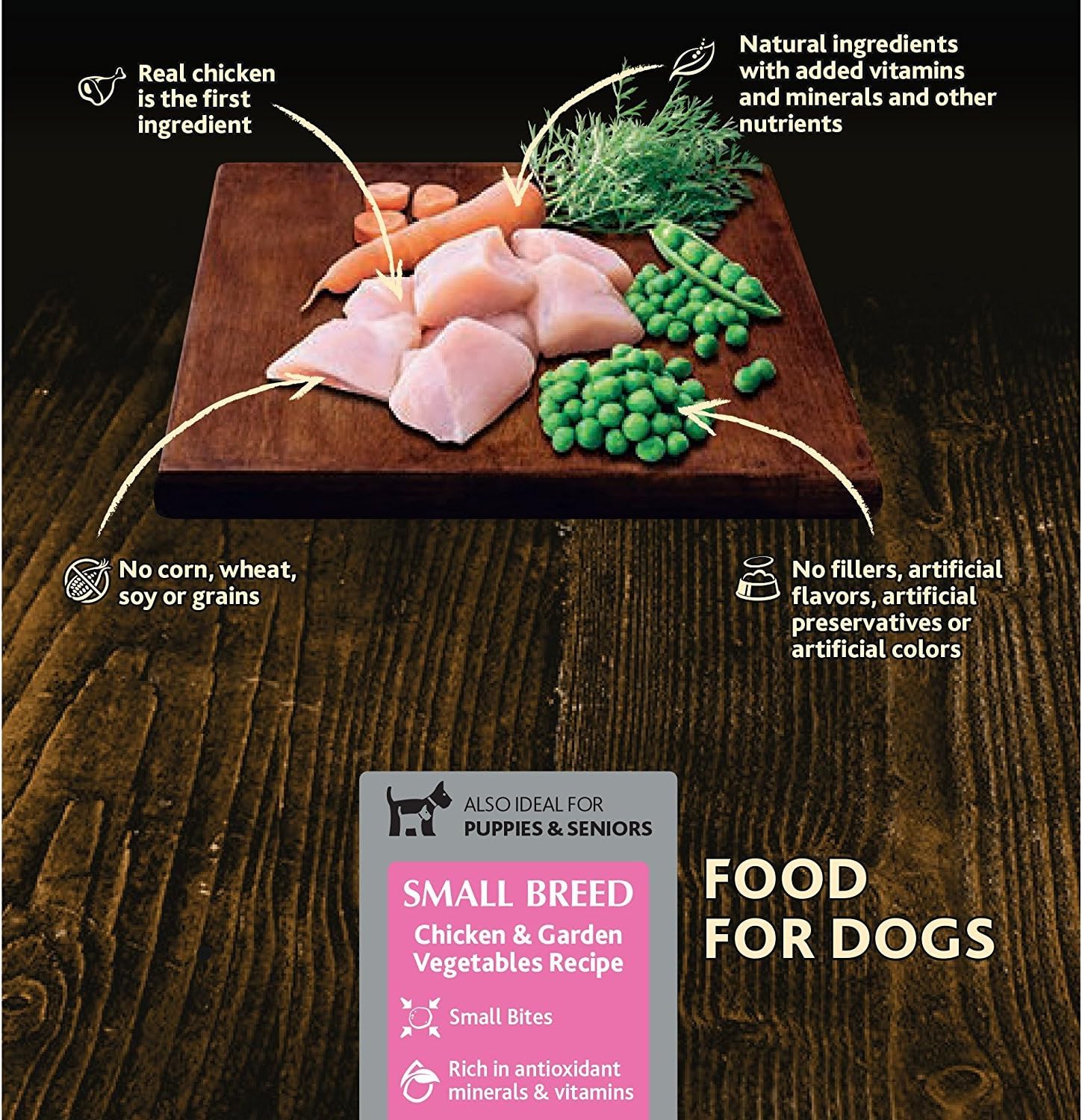 Pure Balance Small Breed Dog Food, Grain Free Chicken & Pea Recipe, 4 lbs