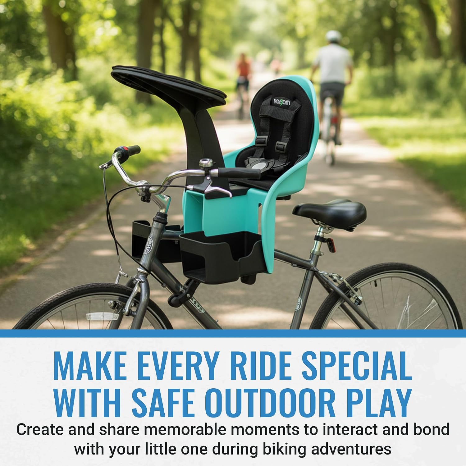 KaZAM Front-Mounted Child Bike Seat – Kangaroo & Wallaby Models with Padded Front Bumper/Dashboard