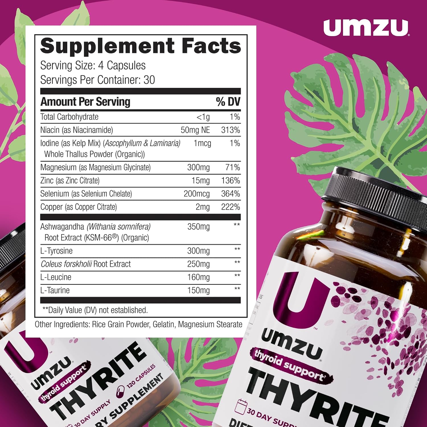 UMZU Thyrite Thyroid Support Supplement, 30 Day Supply