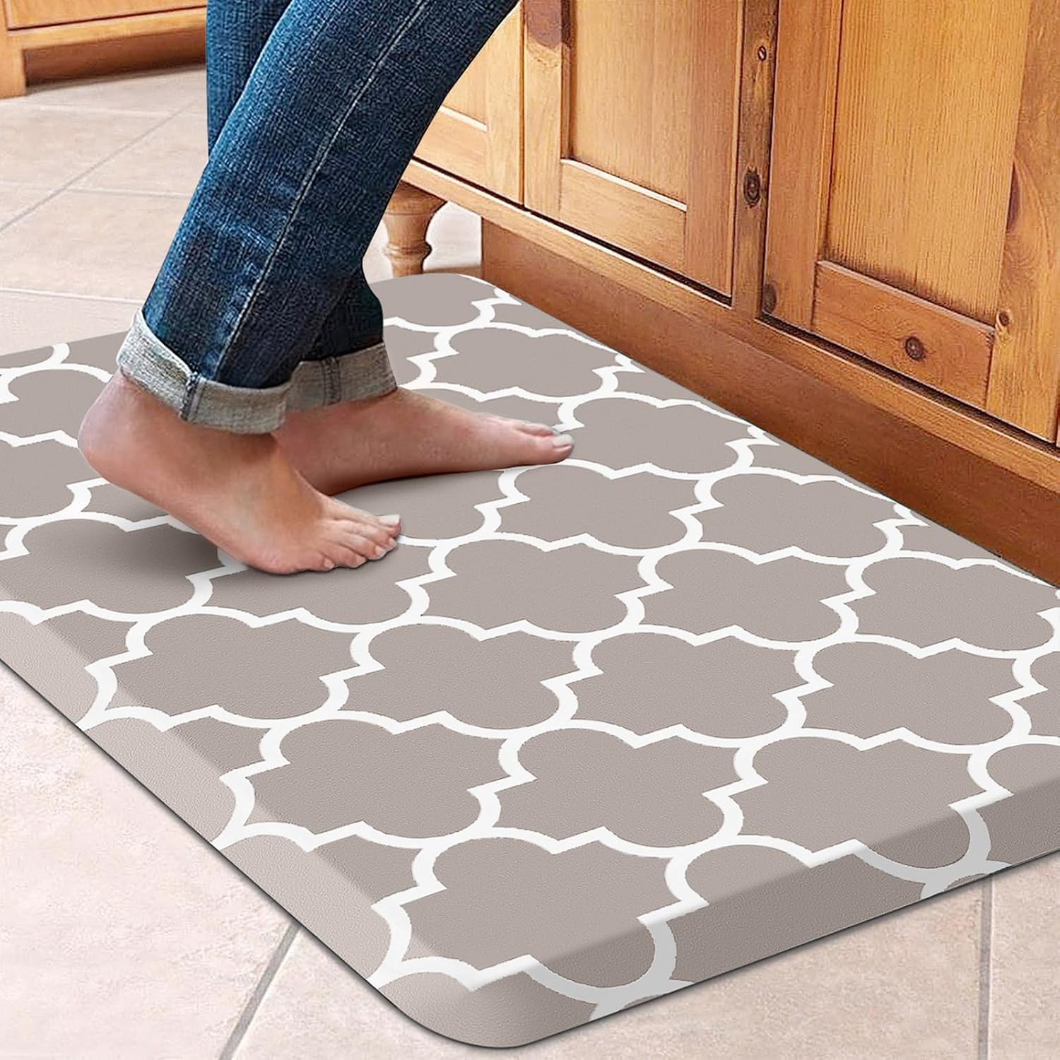 WISELIFE Kitchen Mats and Rugs Cushioned Anti-Fatigue, 17.3"x 60", Grey