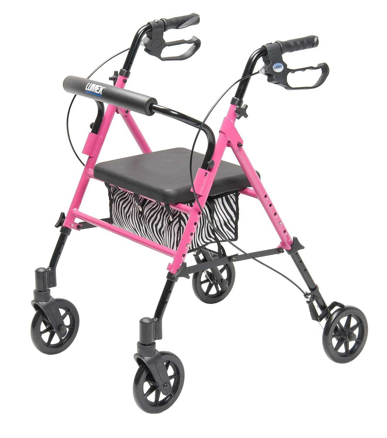 Lumex Set n' Go Rollator, Height-Adjustable, Rolling Walkers for Seniors with Seat, Silver