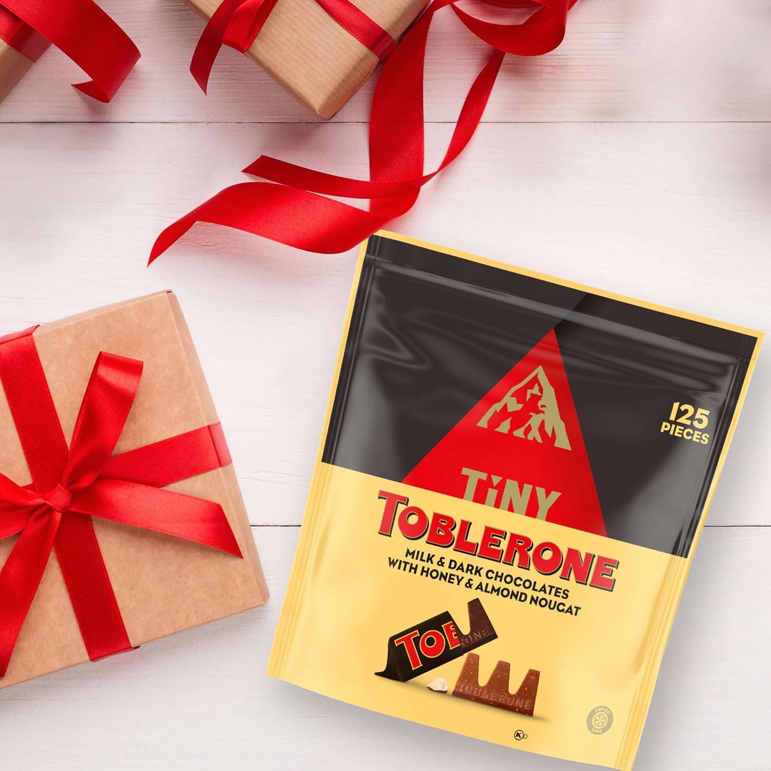 TOBLERONE Milk Chocolate Bar with Salted Caramelized Almonds, 20 Bars | Honey and Almond Nougat, Bulk Chocolate