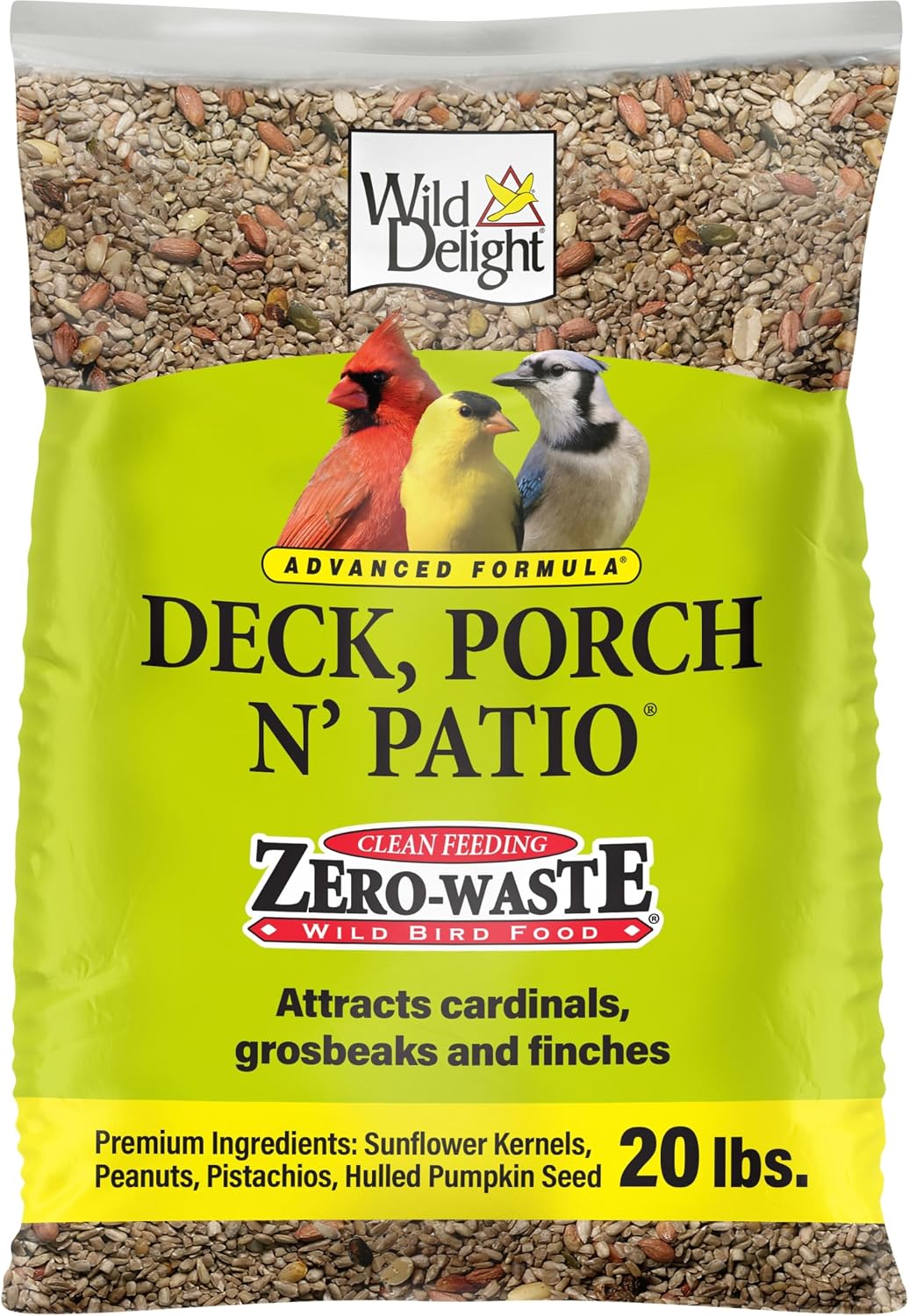 Wild Delight Deck, Porch N' Patio No Waste Bird Food, 5 lb, (374050)