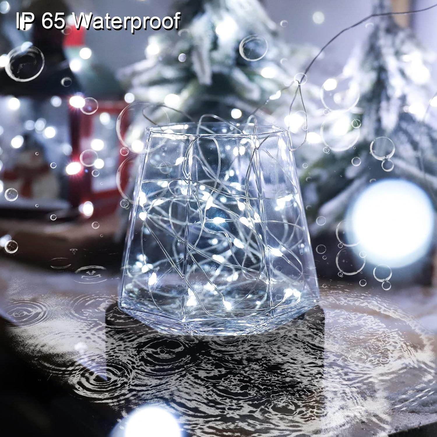 Solar Fairy String Lights, Cool White, 100Led, Outdoor Waterproof