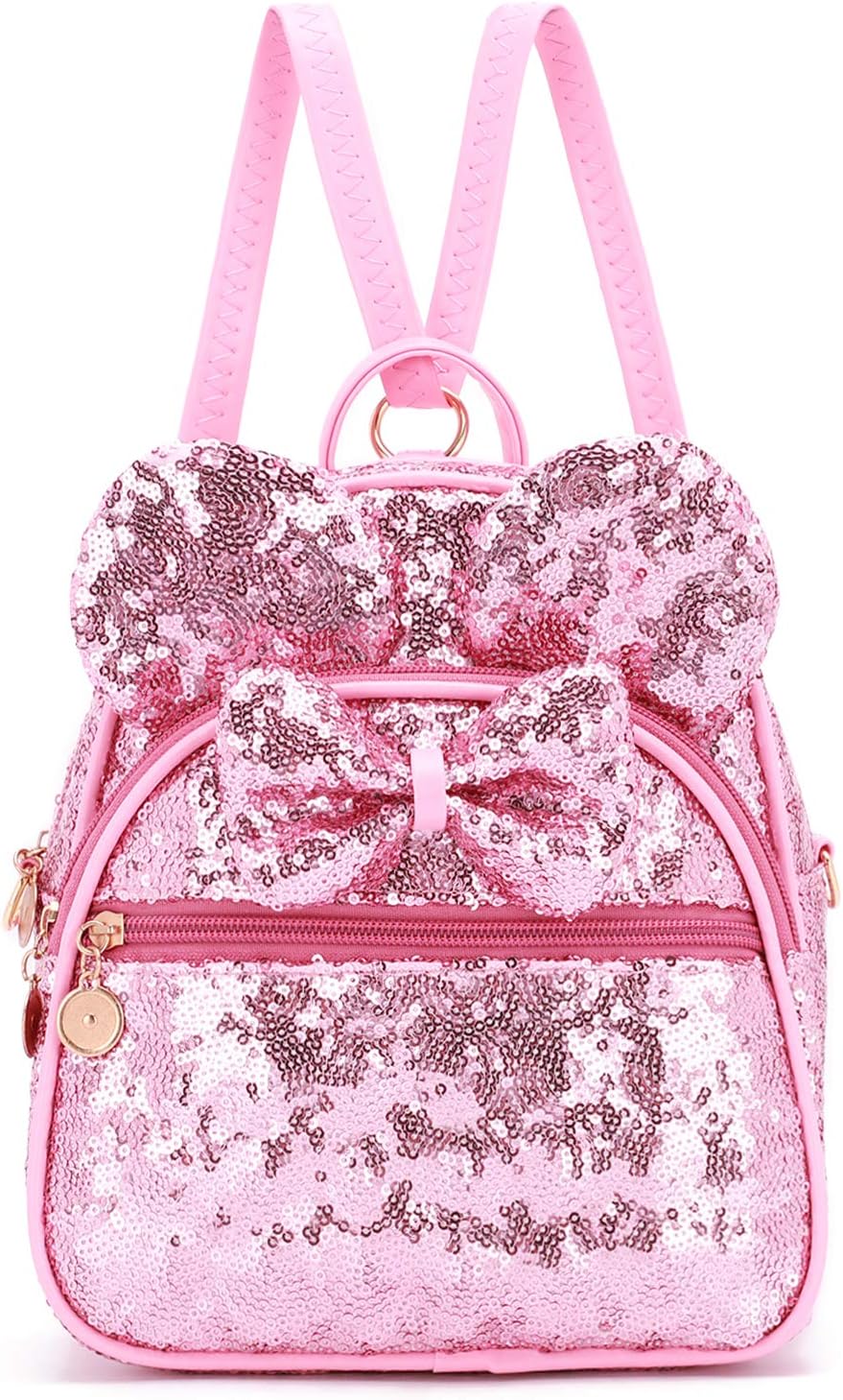KL928 Girls Mini Backpack Bowknot Polka Dot Cute Small Daypacks Convertible Shoulder Bag Purse for Women