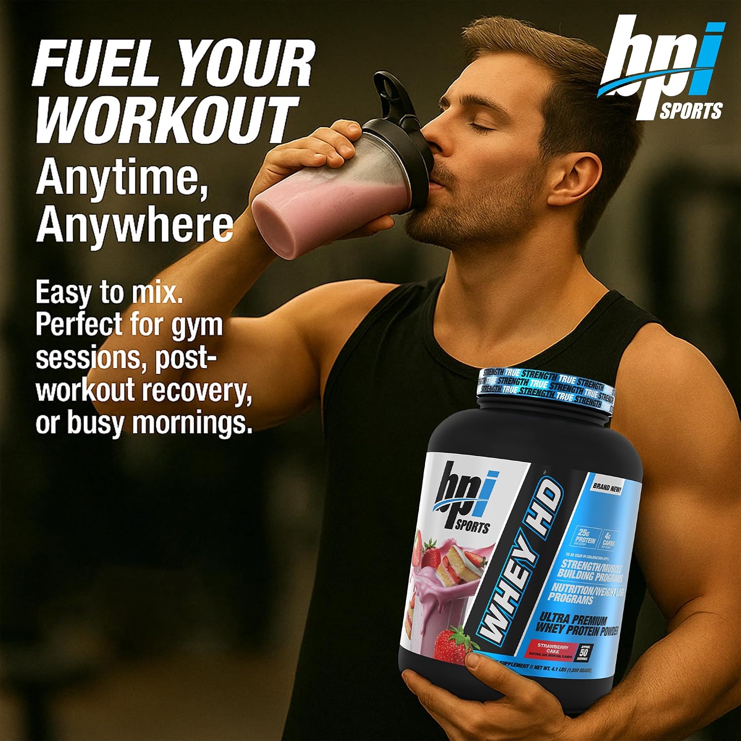BPI Sports Whey HD Ultra Premium Protein Powder Isolate | Workout Whey Protein Powder For Men & Women for Muscle Gain | Milk Protein Concentrates | Chocolate Cookie/ Vanilla Caramel, 4.07 Pound