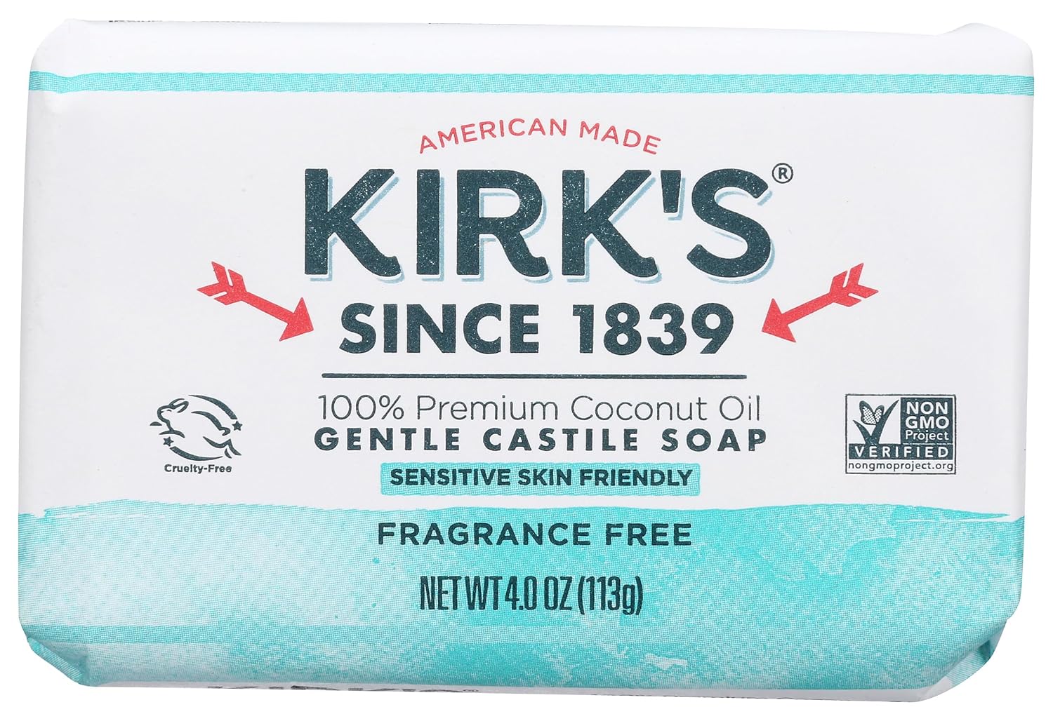 Kirk's Original Coco Castile Soap Fragrance Free 4 oz (Multi-Pack)