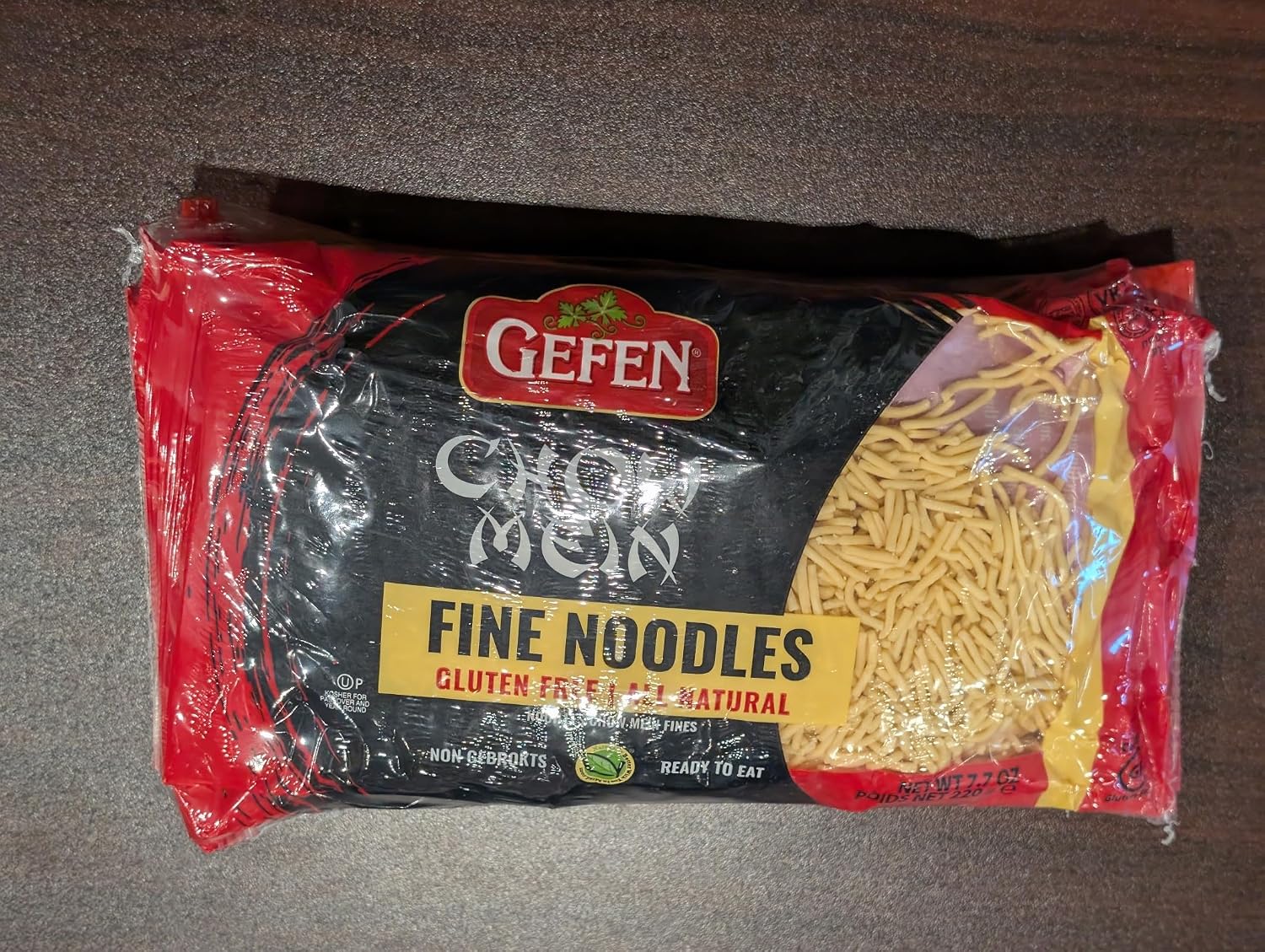 Gefen Gluten Free Chow Mein Fine Noodles, 8oz (3 Pack) Ready To Eat, All Natural, Thin & Crisp, Best By: 8/6/2026