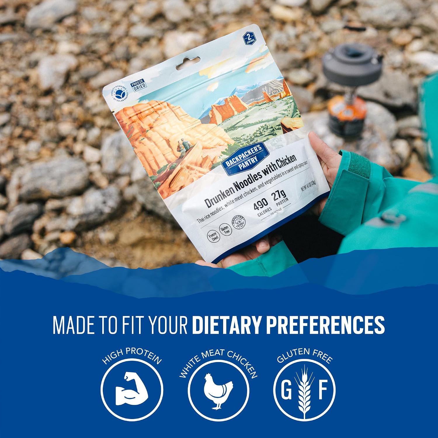 Backpacker's Pantry Lasagna | 1-Pack | 29g Protein | 620 Cal | Vegetarian, Nut Free | Made in the USA | Freeze Dried Meal & Camping Food